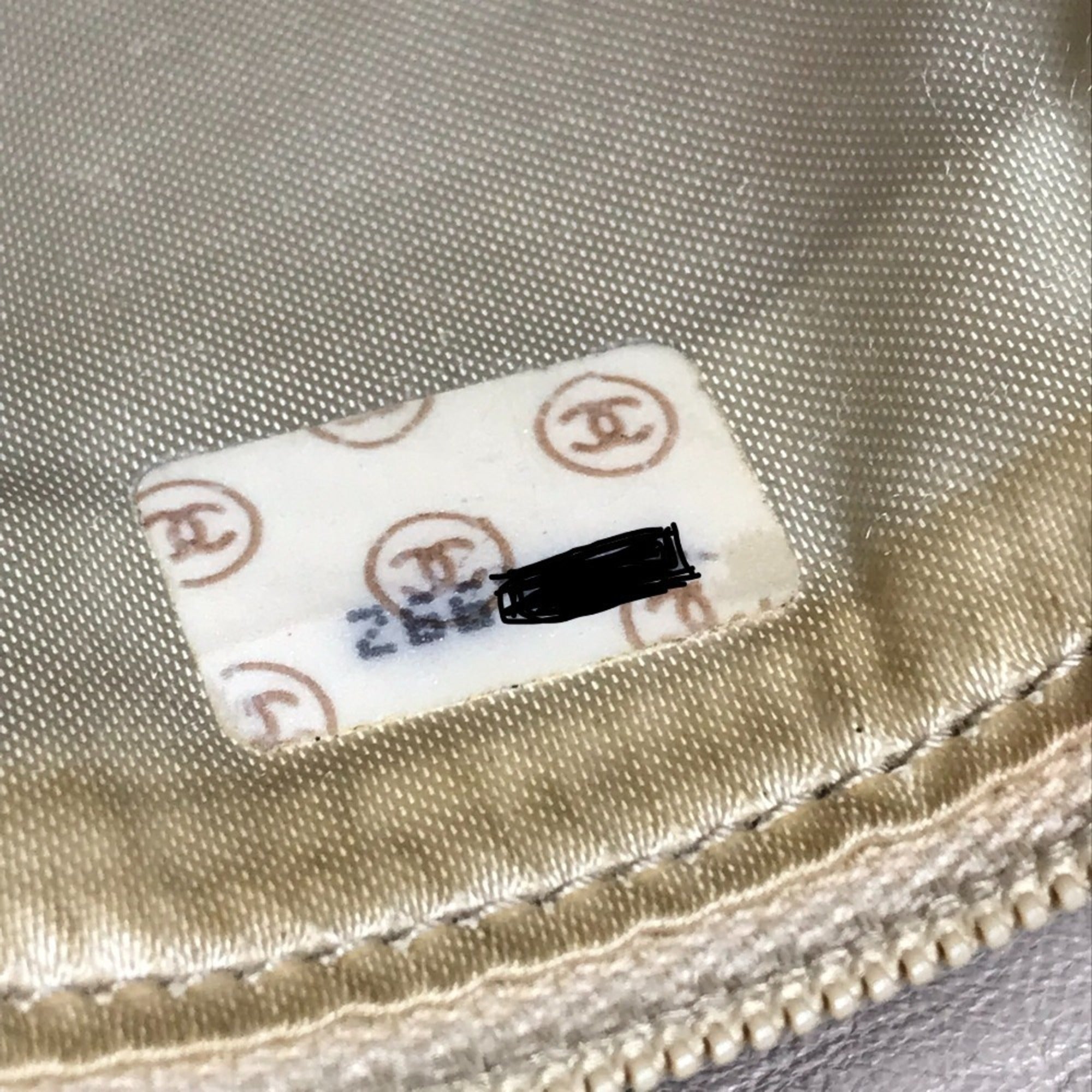 Chanel Matelasse Beige Canvas Shoulder Bag (Pre-Owned)