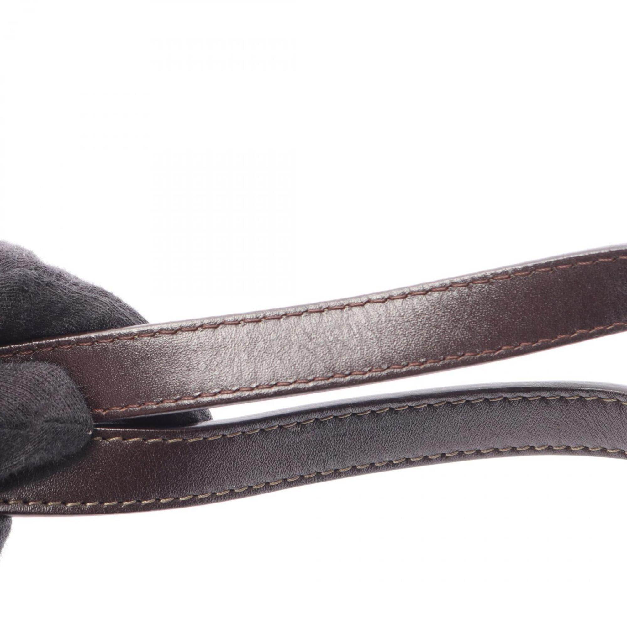 Loewe Black Brown Coated Canvas Leather Handbag Pouch (Pre-Owned)