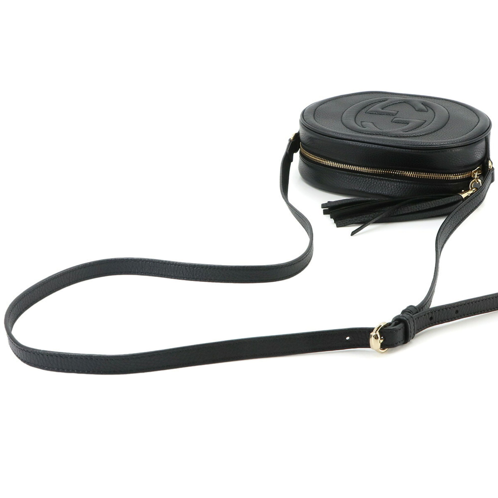 Gucci Black Leather Handbag Shoulder Bag (Pre-Owned)