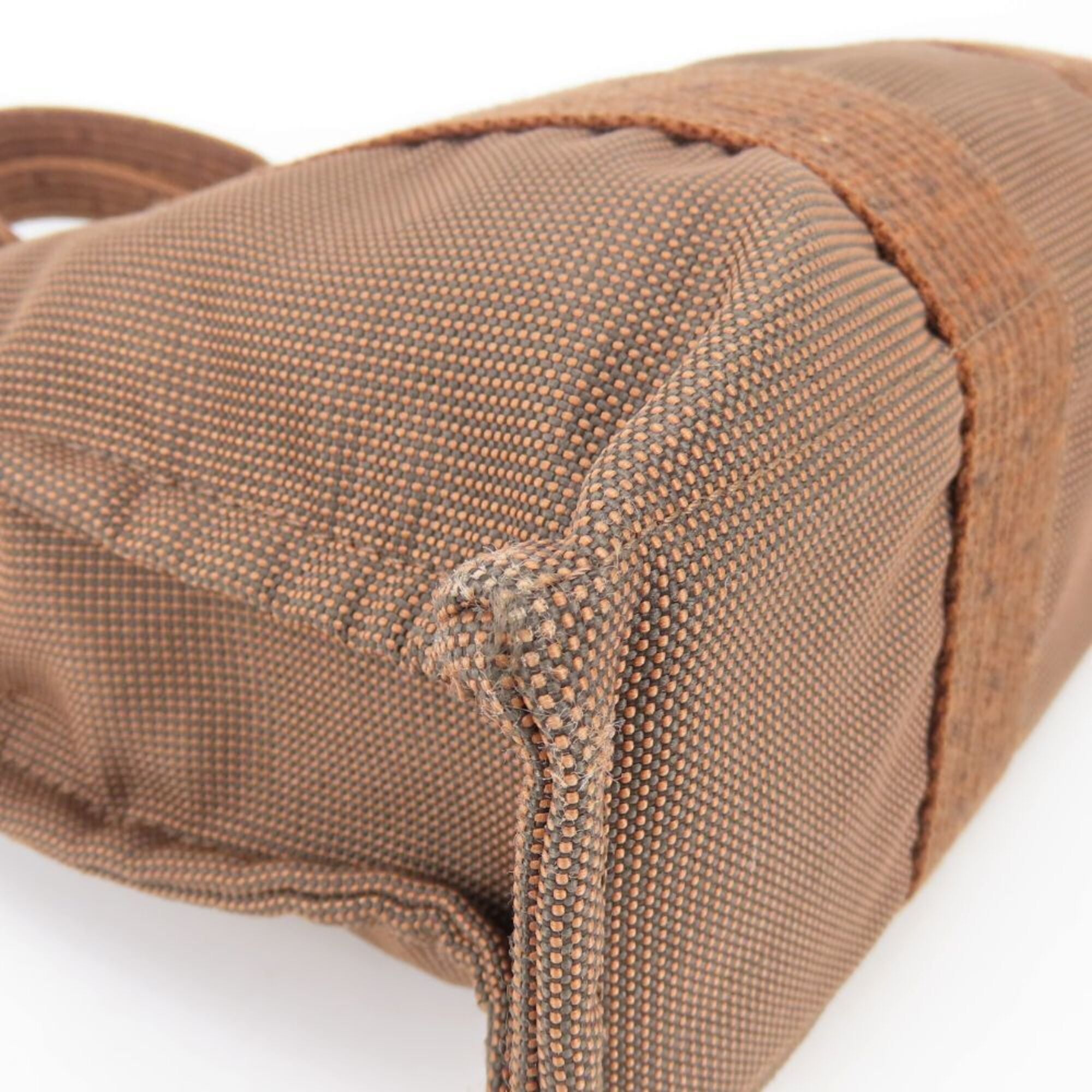 Hermes Brown Canvas Tote Bag (Pre-Owned)