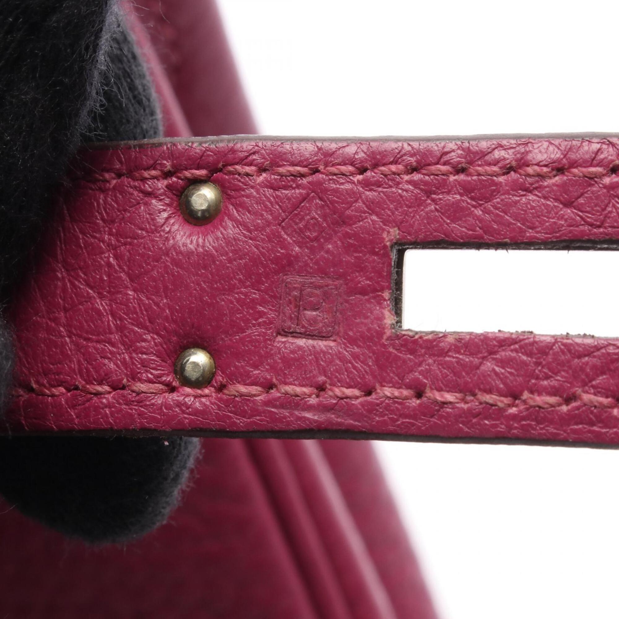 Hermes Purple Taurillon Clemence Leather Handbag (Pre-Owned)