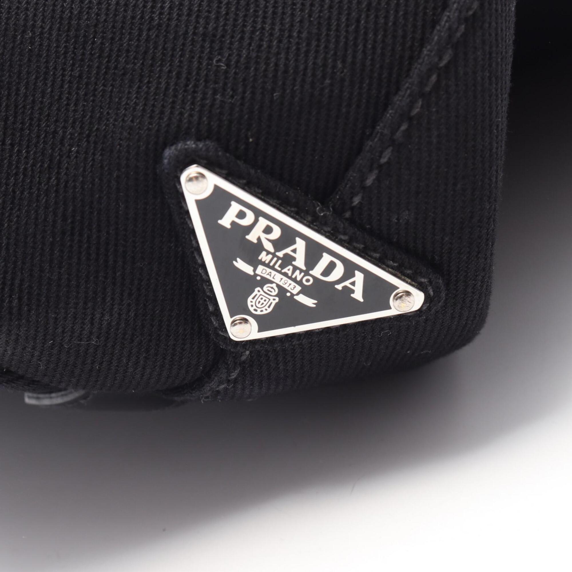 Prada Black Canvas Handbag Tote Bag (Pre-Owned)