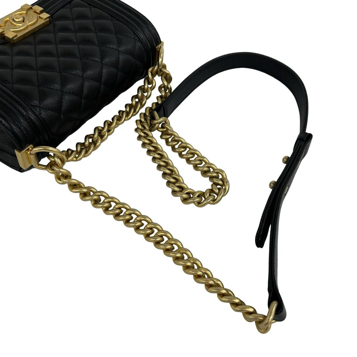Chanel Black Grained Calfskin Shoulder Bag (Pre-Owned)