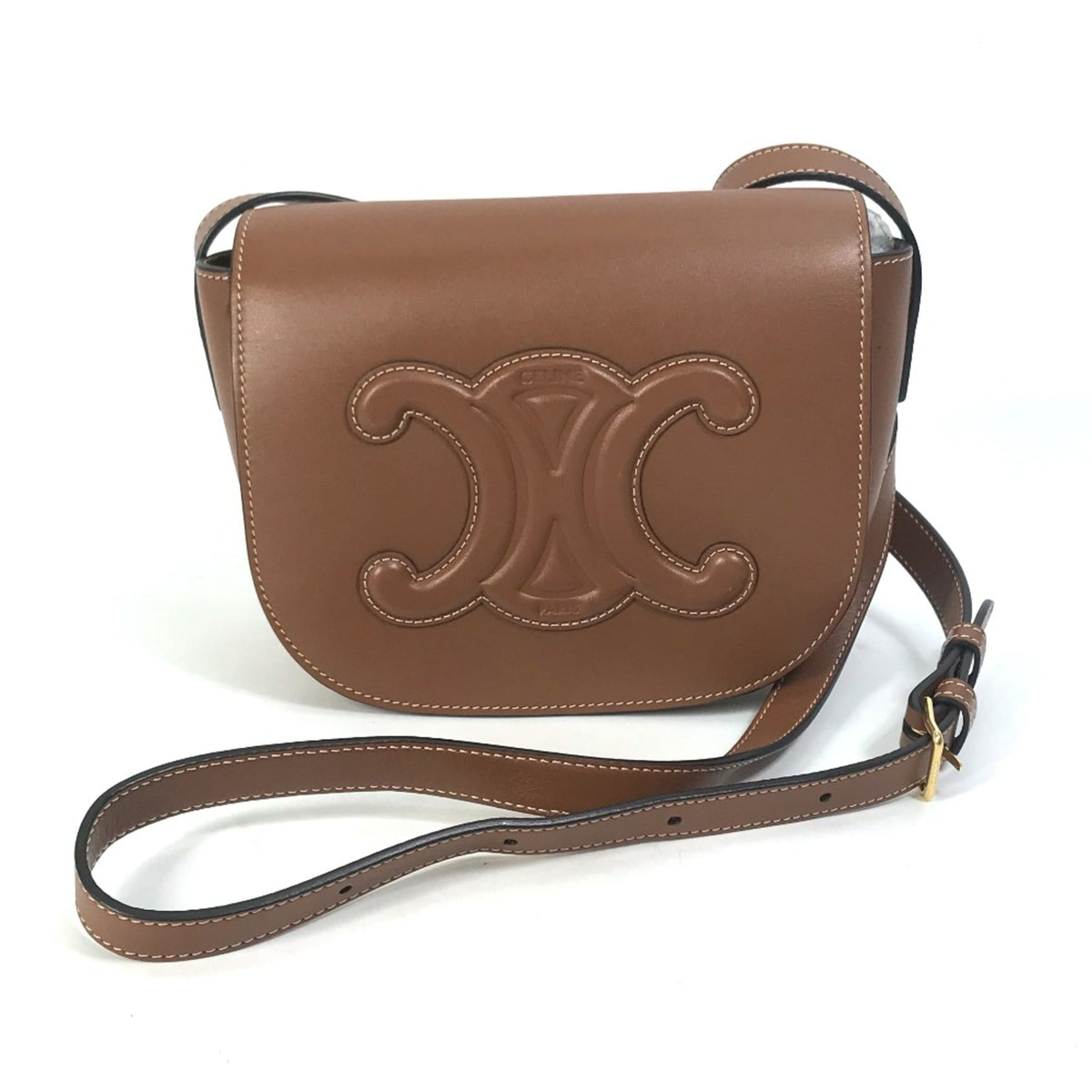 Celine Brown Leather Shoulder Bag (Pre-Owned)