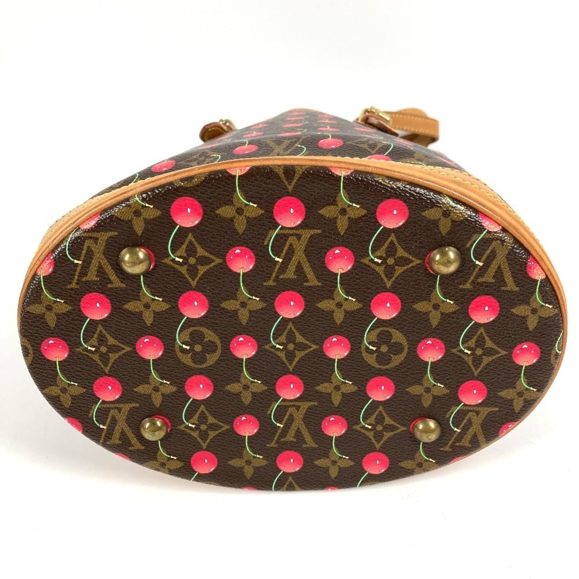 Louis Vuitton Brown Monogram Monogram Cherry Red Color Monogram Shoulder Bag Tote Bag (Pre-Owned)