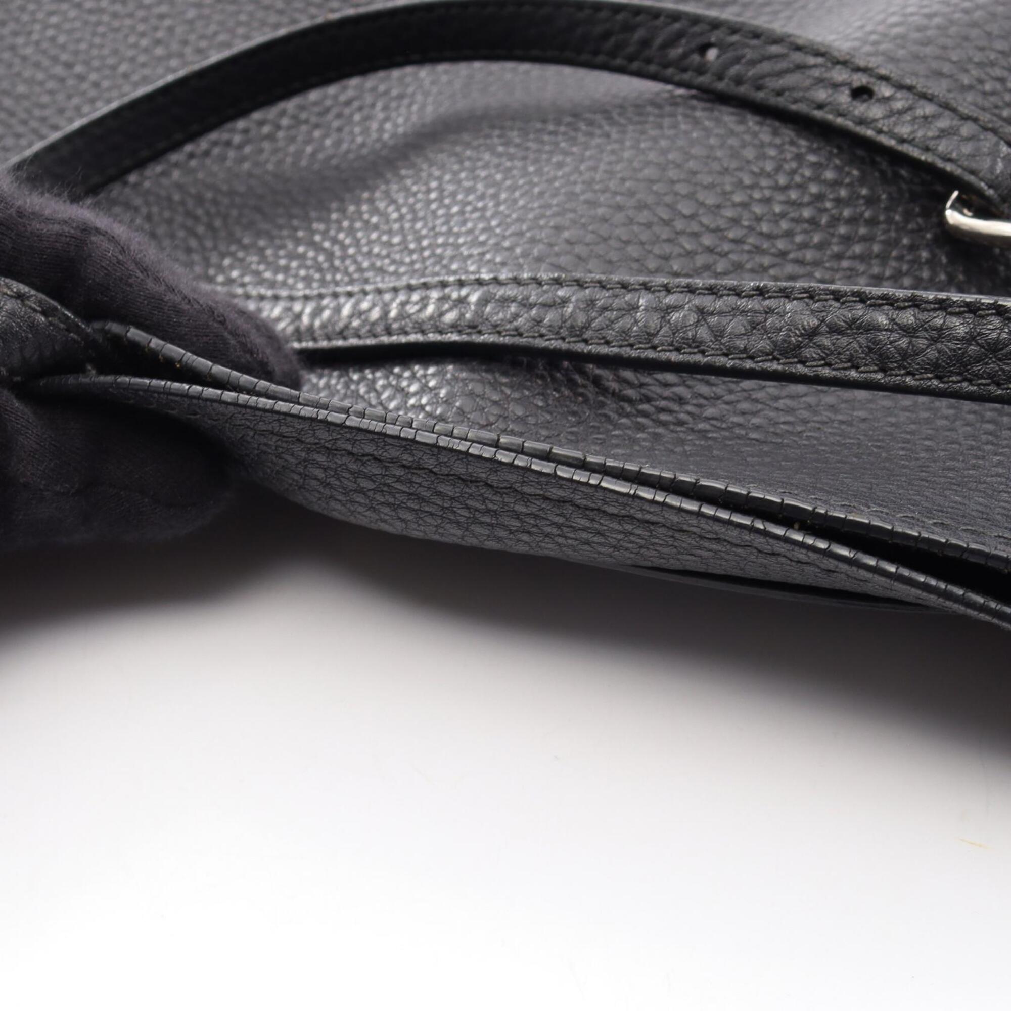 Prada Black Leather Handbag Tote Bag (Pre-Owned)