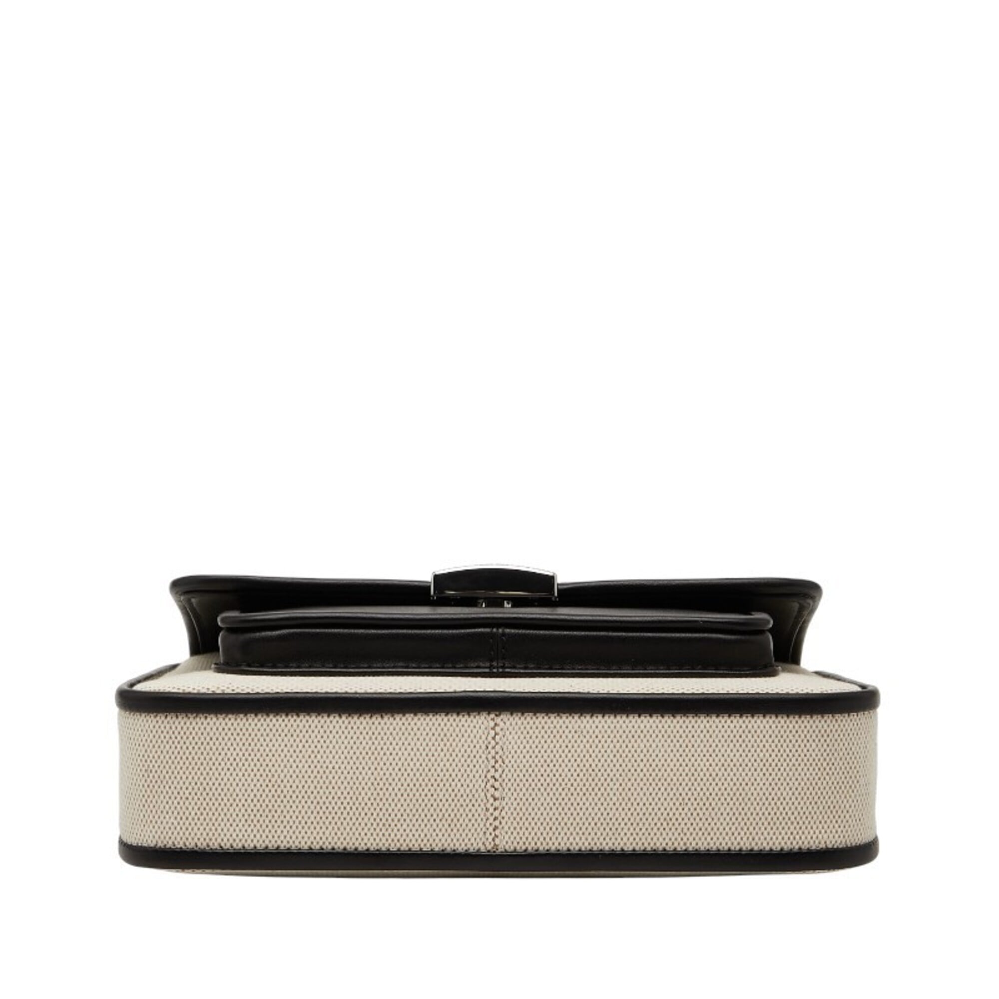Michael Kors Beige Black Canvas Leather Shoulder Bag (Pre-Owned)