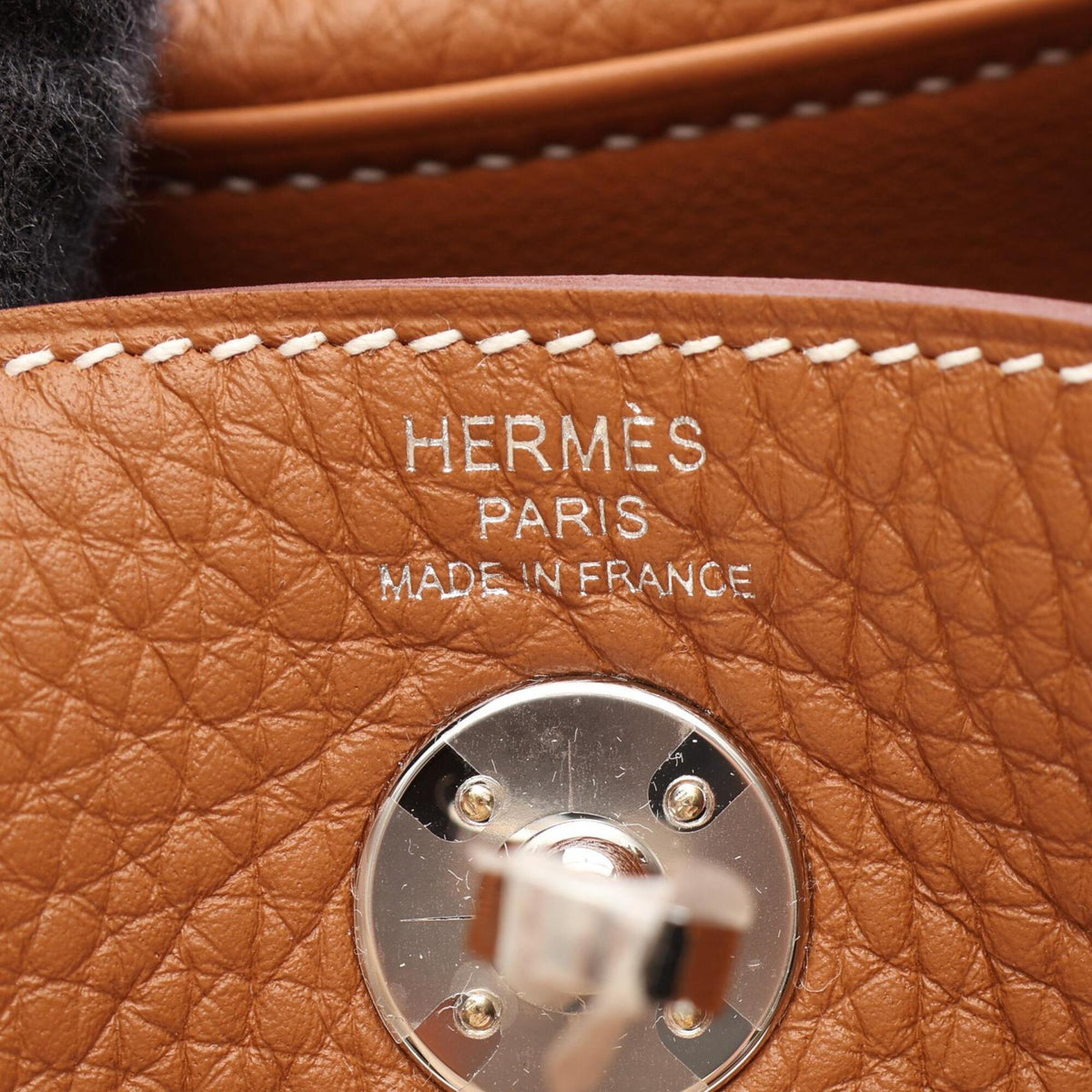 Hermes Brown Taurillon Clemence Leather Handbag Shoulder Bag (Pre-Owned)
