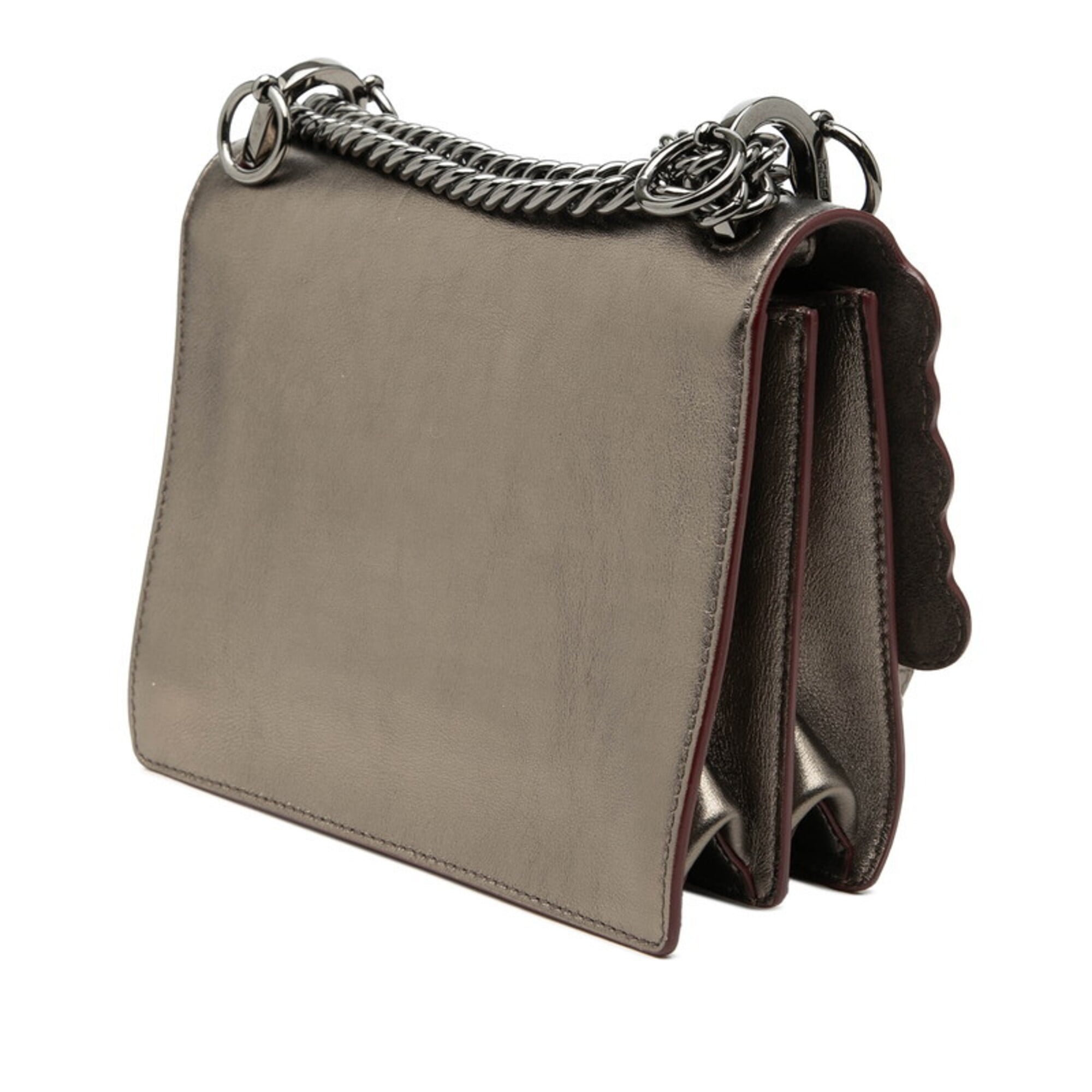 Fendi Silver Leather Shoulder Bag (Pre-Owned)