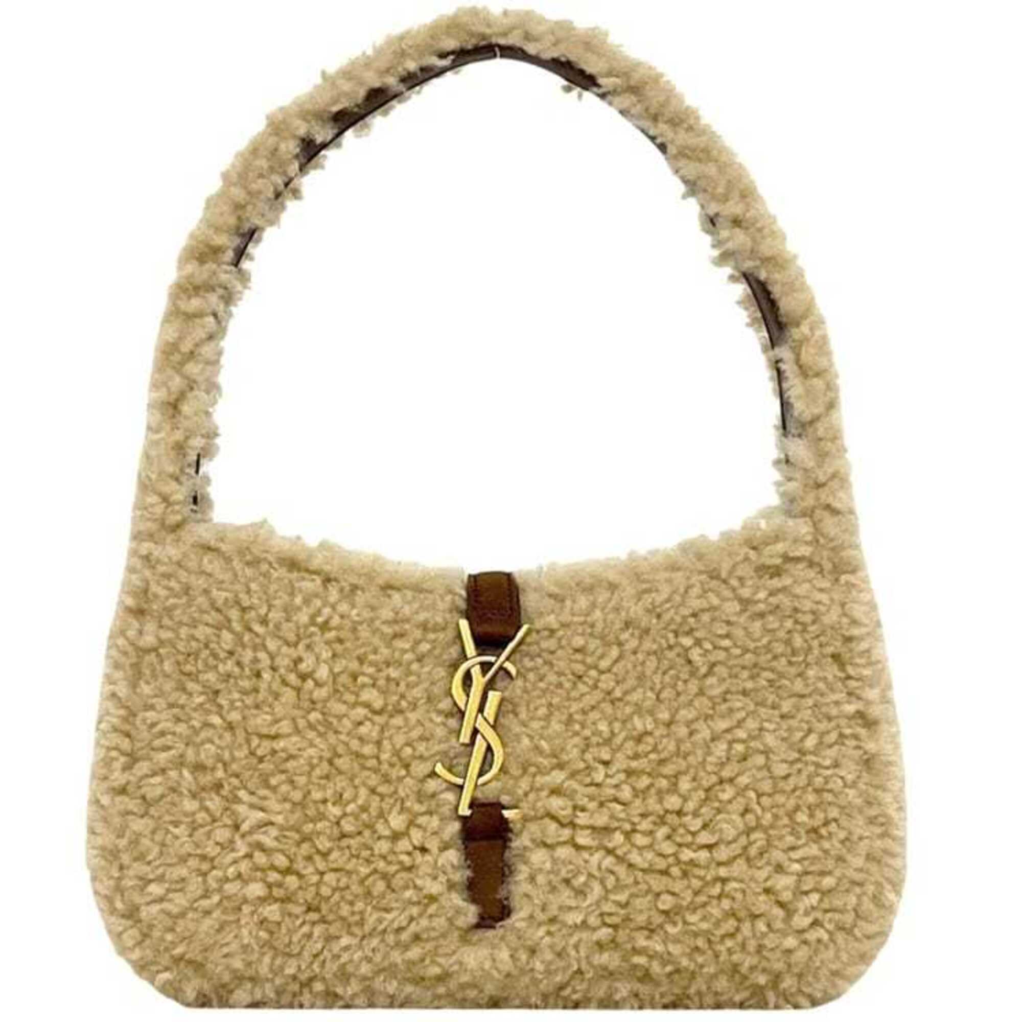 Saint Laurent Beige Brown Leather Handbag (Pre-Owned)