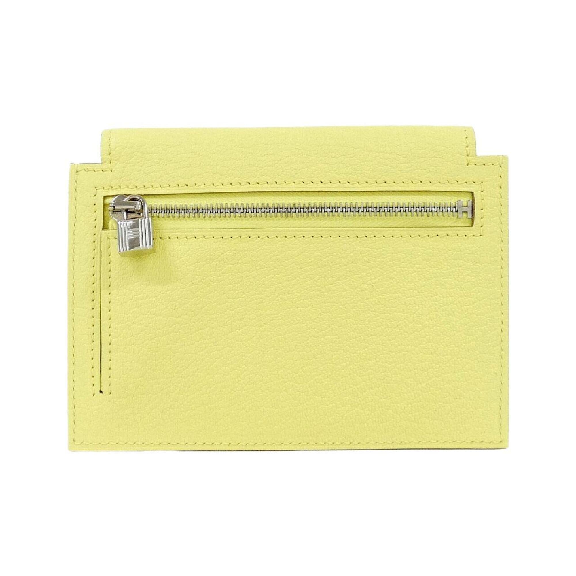 Hermes Yellow Chevre Leather Card Wallet (Pre-Owned)