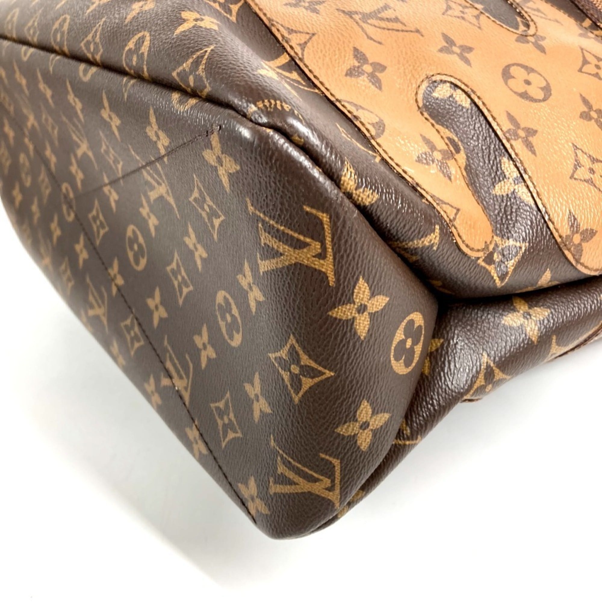 Louis Vuitton Brown Monogram Damier Canvas Handbag Shoulder Bag Tote Bag (Pre-Owned)