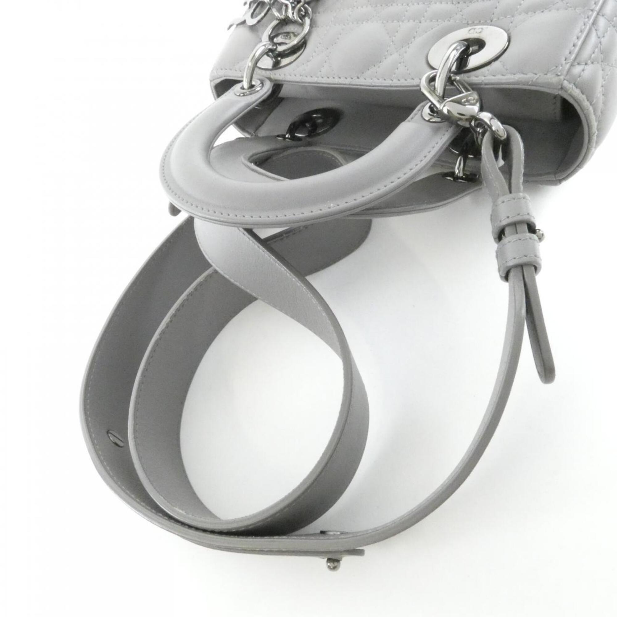 Christian Dior Gray Leather Handbag (Pre-Owned)