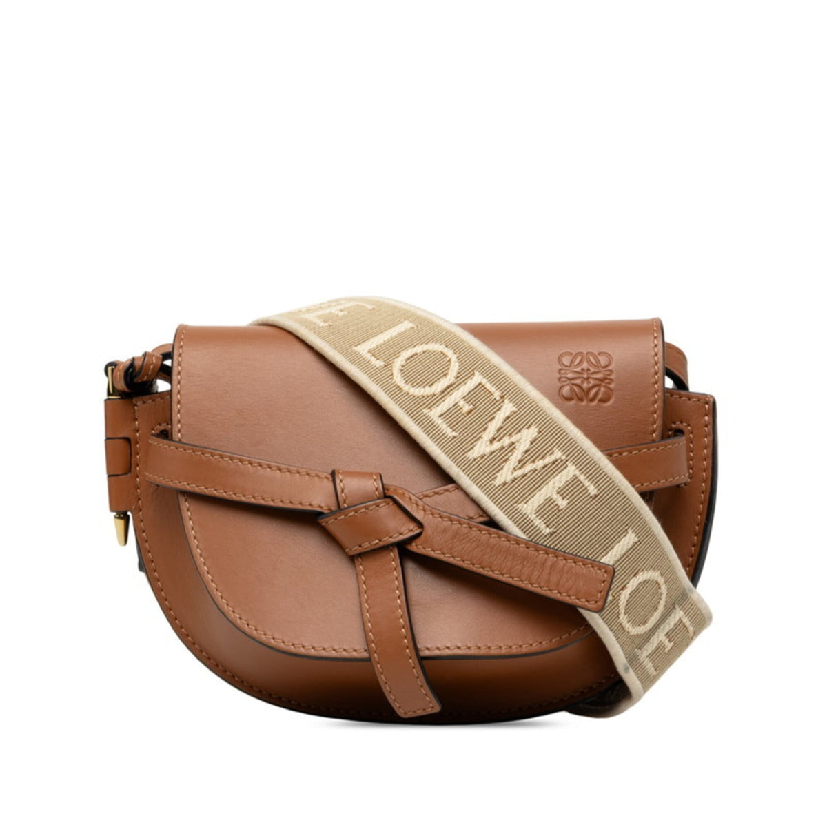 Loewe Beige Brown Leather Shoulder Bag (Pre-Owned)