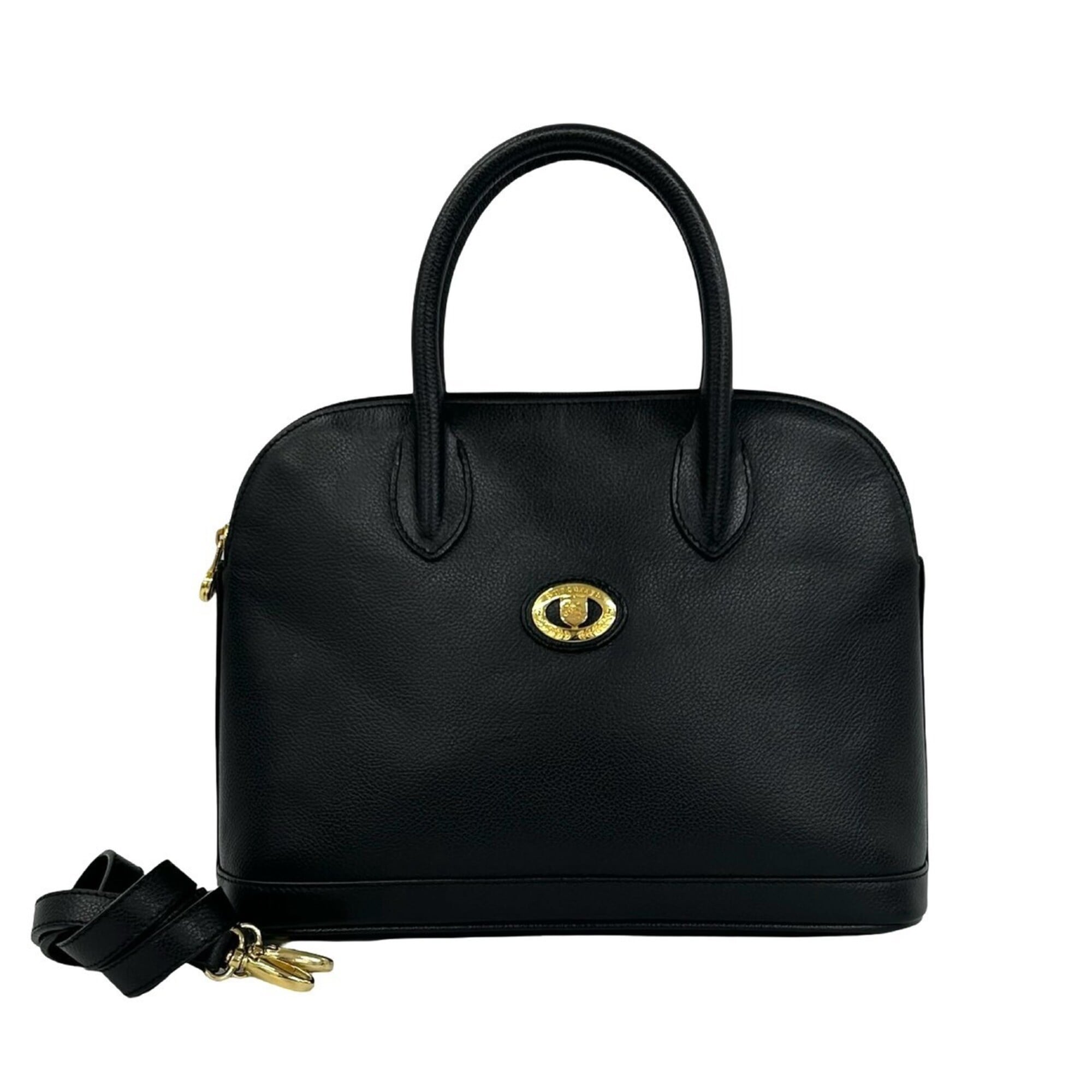Burberry Black Leather Handbag Shoulder Bag (Pre-Owned)