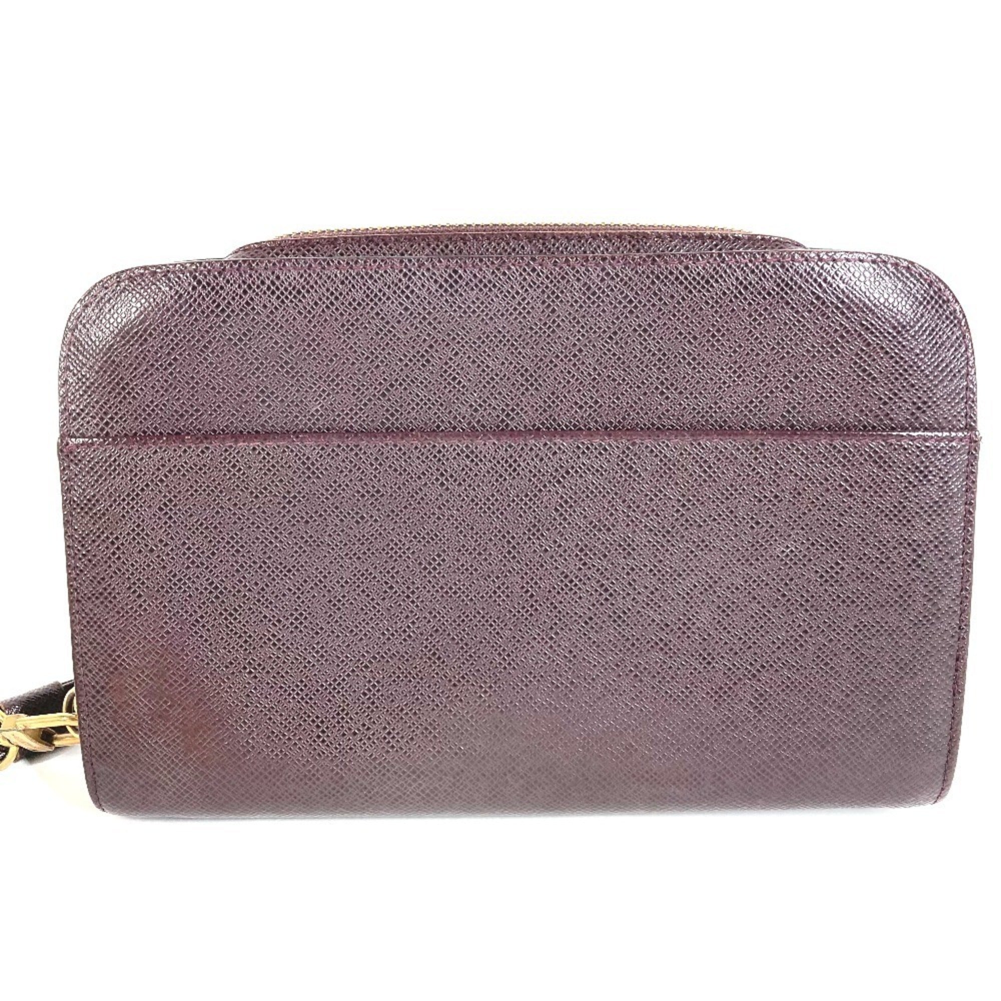 Louis Vuitton Acajou Purple Taiga Leather Leather Clutch Bag (Pre-Owned)