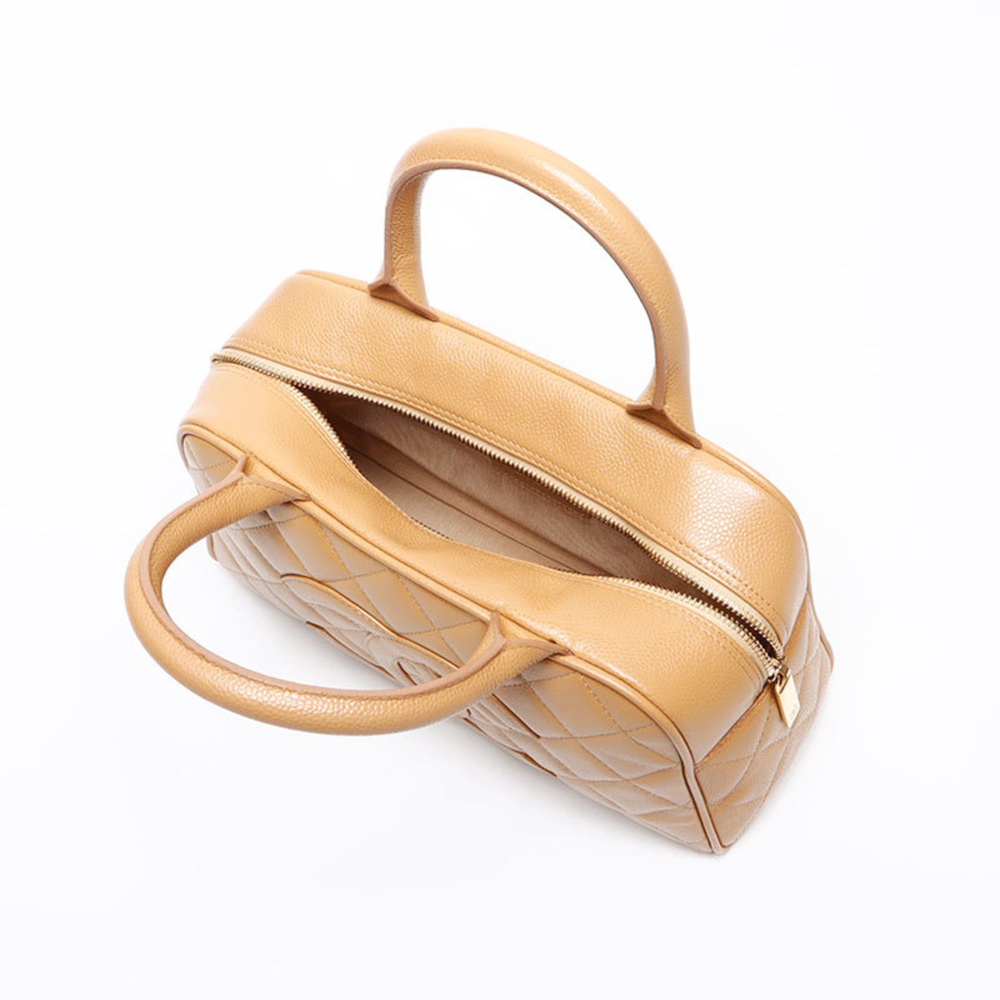 Chanel Brown Grained Calfskin Boston Bag (Pre-Owned)