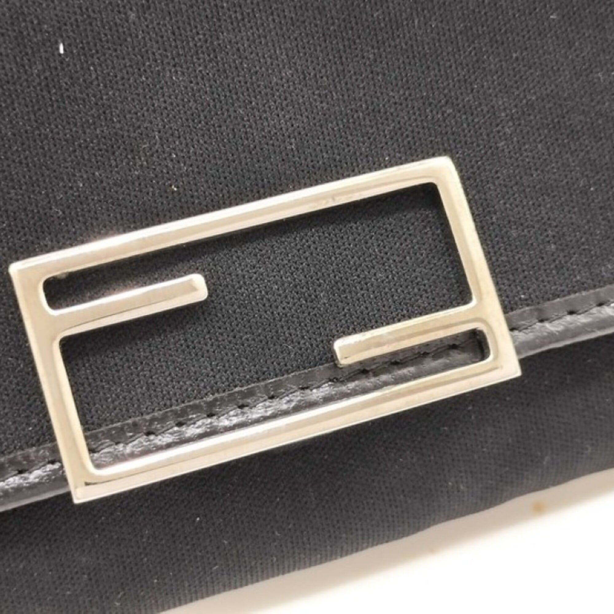 Fendi Black Canvas Leather Wallet (Tri-Fold) (Pre-Owned)