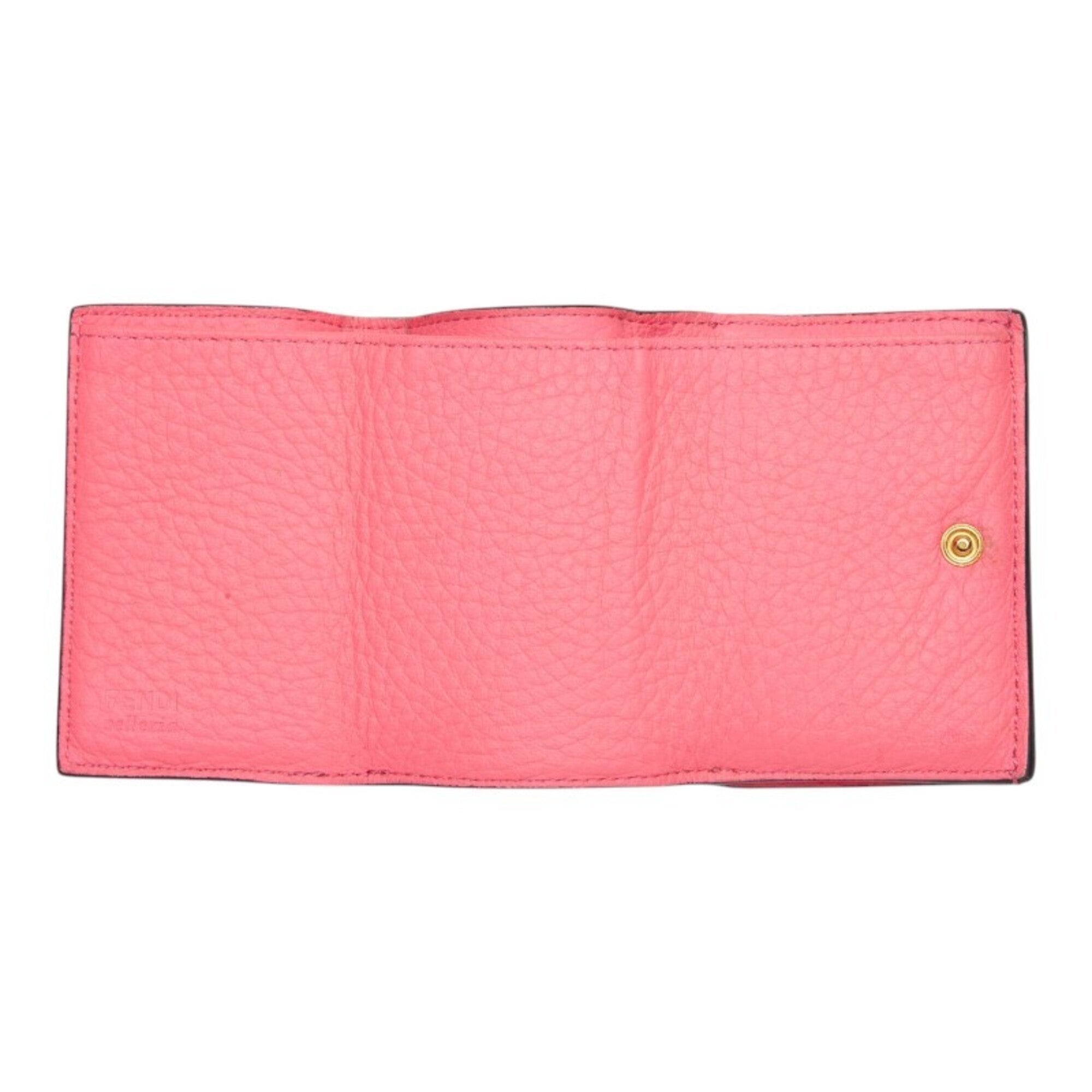 Fendi Pink Leather Wallet (Tri-Fold) (Pre-Owned)