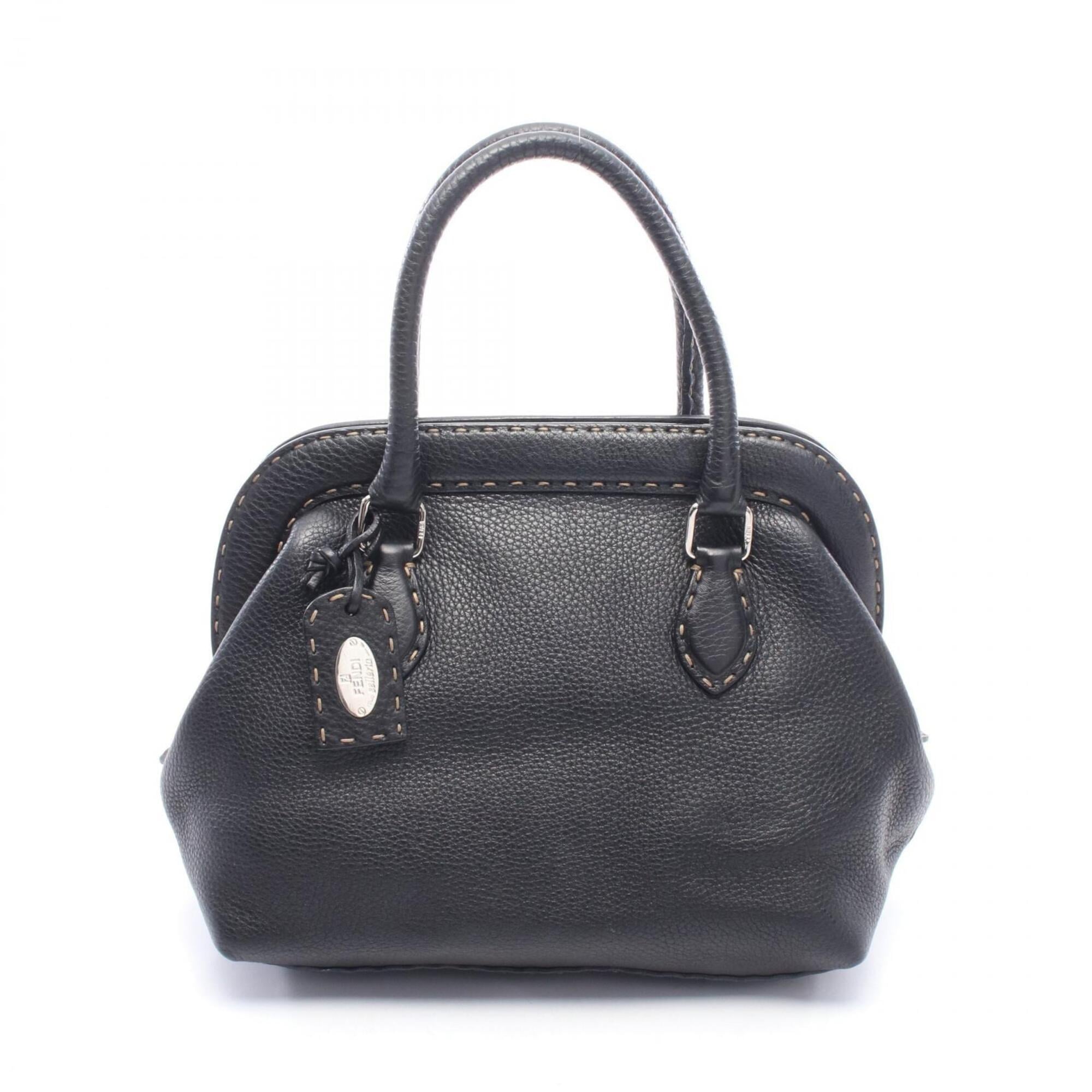 Fendi Selleria Black Leather Handbag (Pre-Owned)