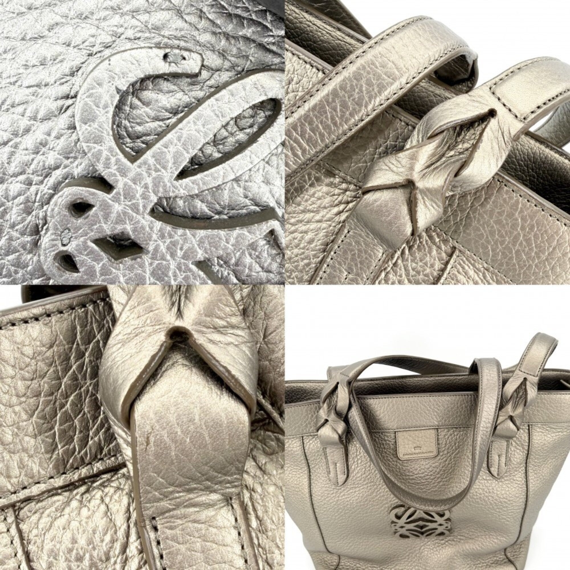 Loewe Gold Leather Handbag Tote Bag (Pre-Owned)
