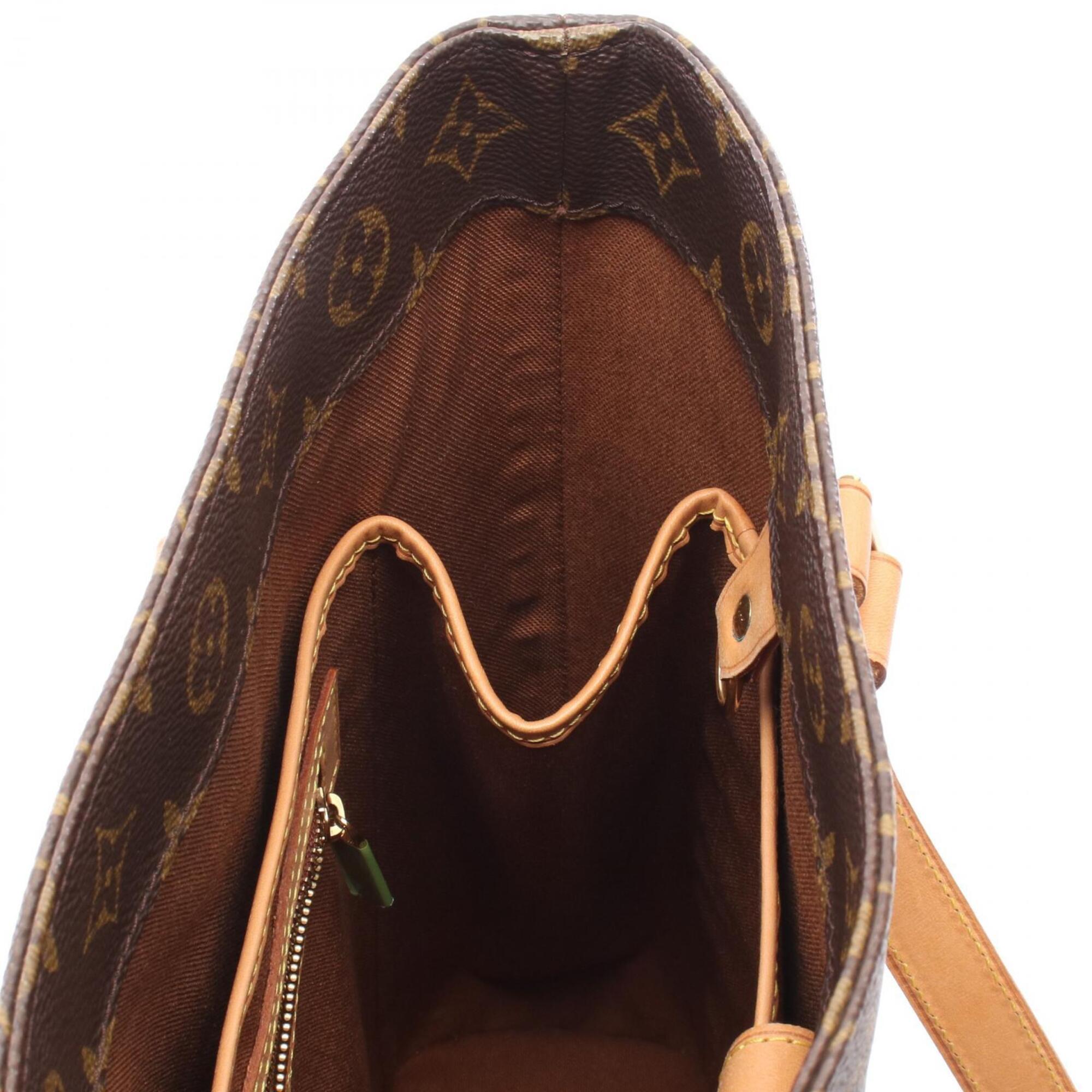 Louis Vuitton Brown Pvc Coated Canvas Leather Tote Bag (Pre-Owned)