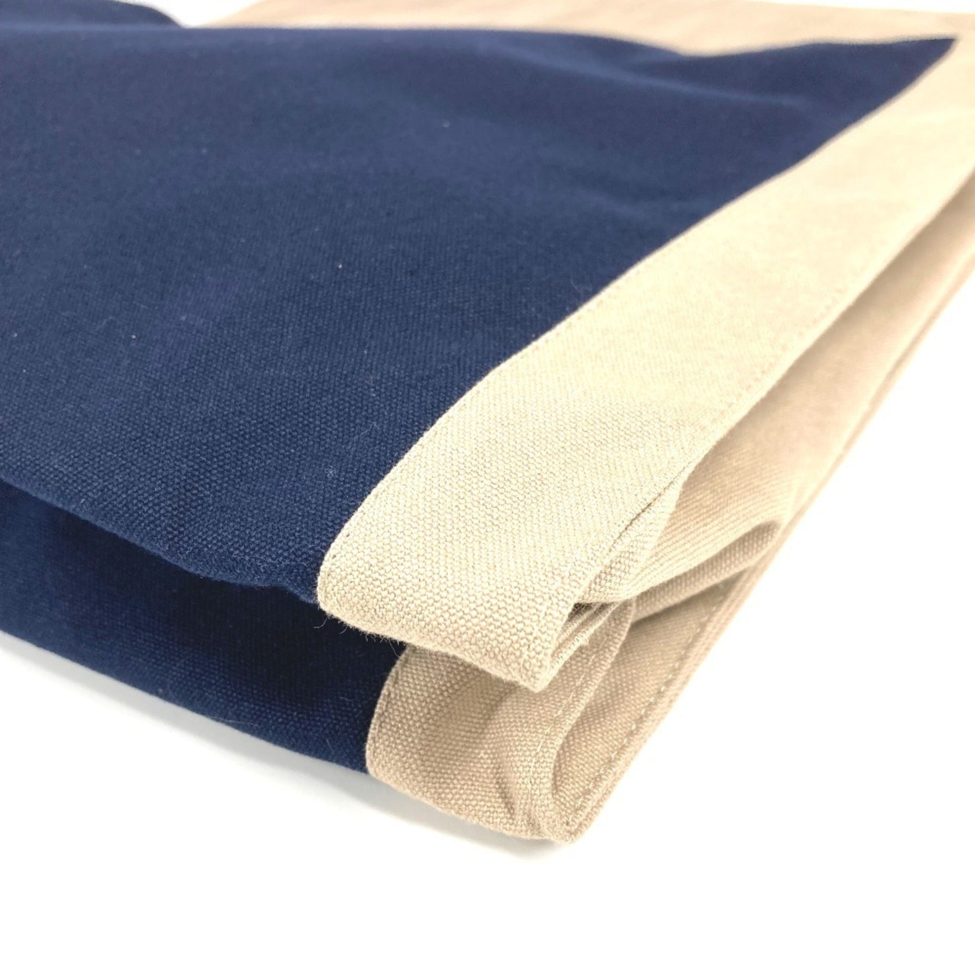 Hermes Navy Cotton Clutch Bag Pouch (Pre-Owned)