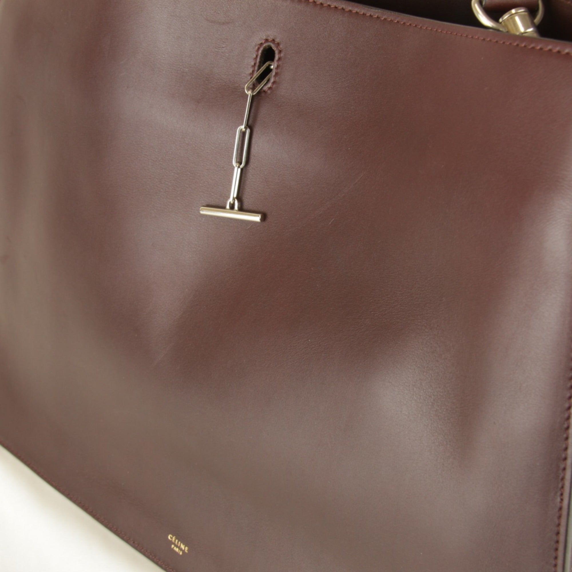 Celine Bordeaux Wine Leather Shoulder Bag (Pre-Owned)