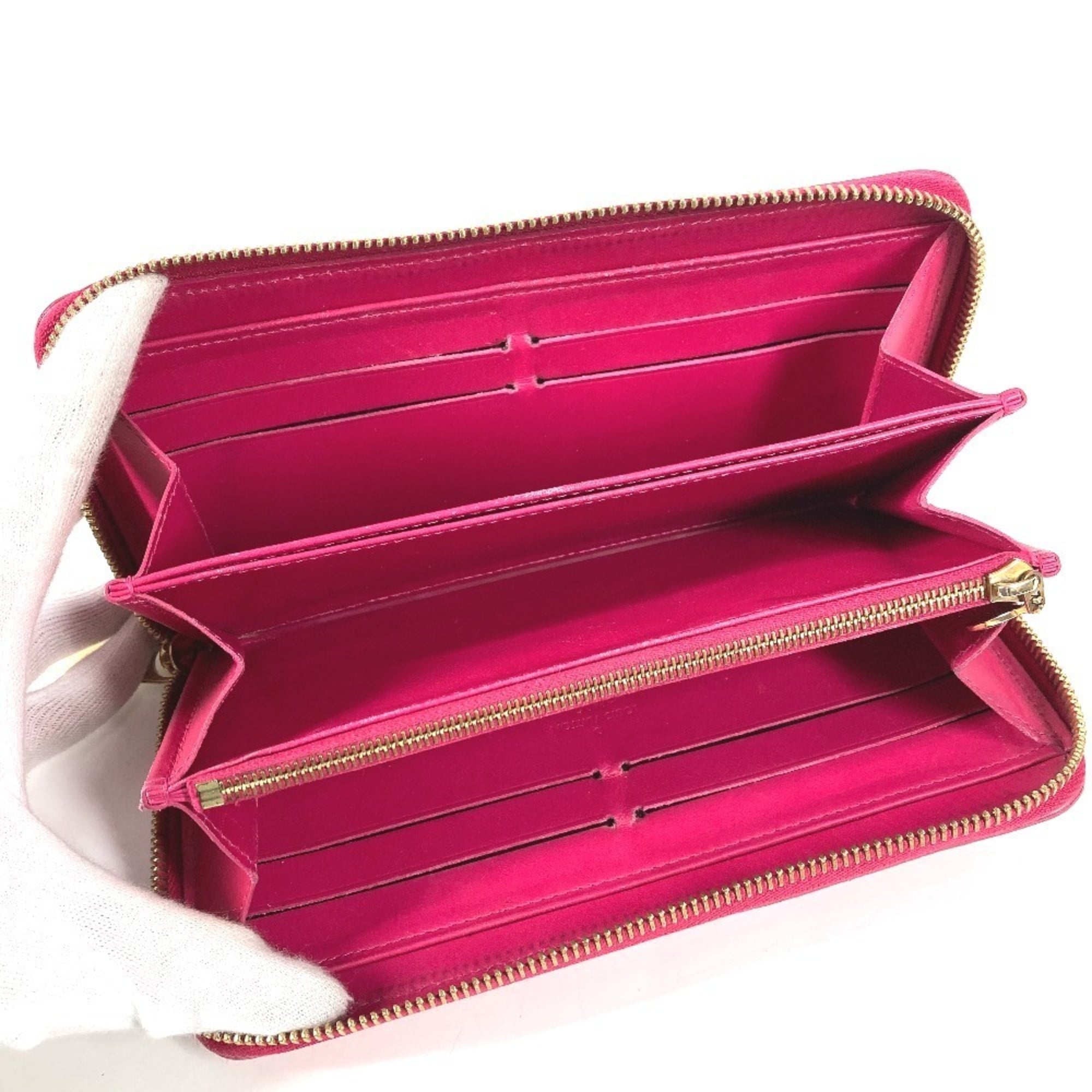 Louis Vuitton Pink Patent Leather Long Wallet (Bi-Fold) (Pre-Owned)