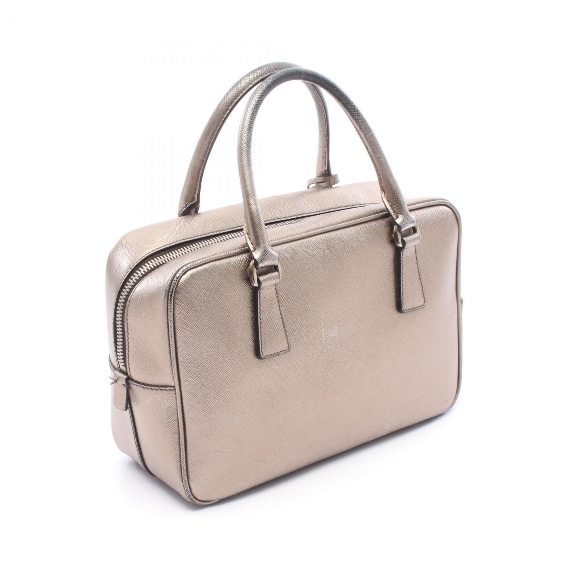 Prada Beige Gold Leather Handbag (Pre-Owned)