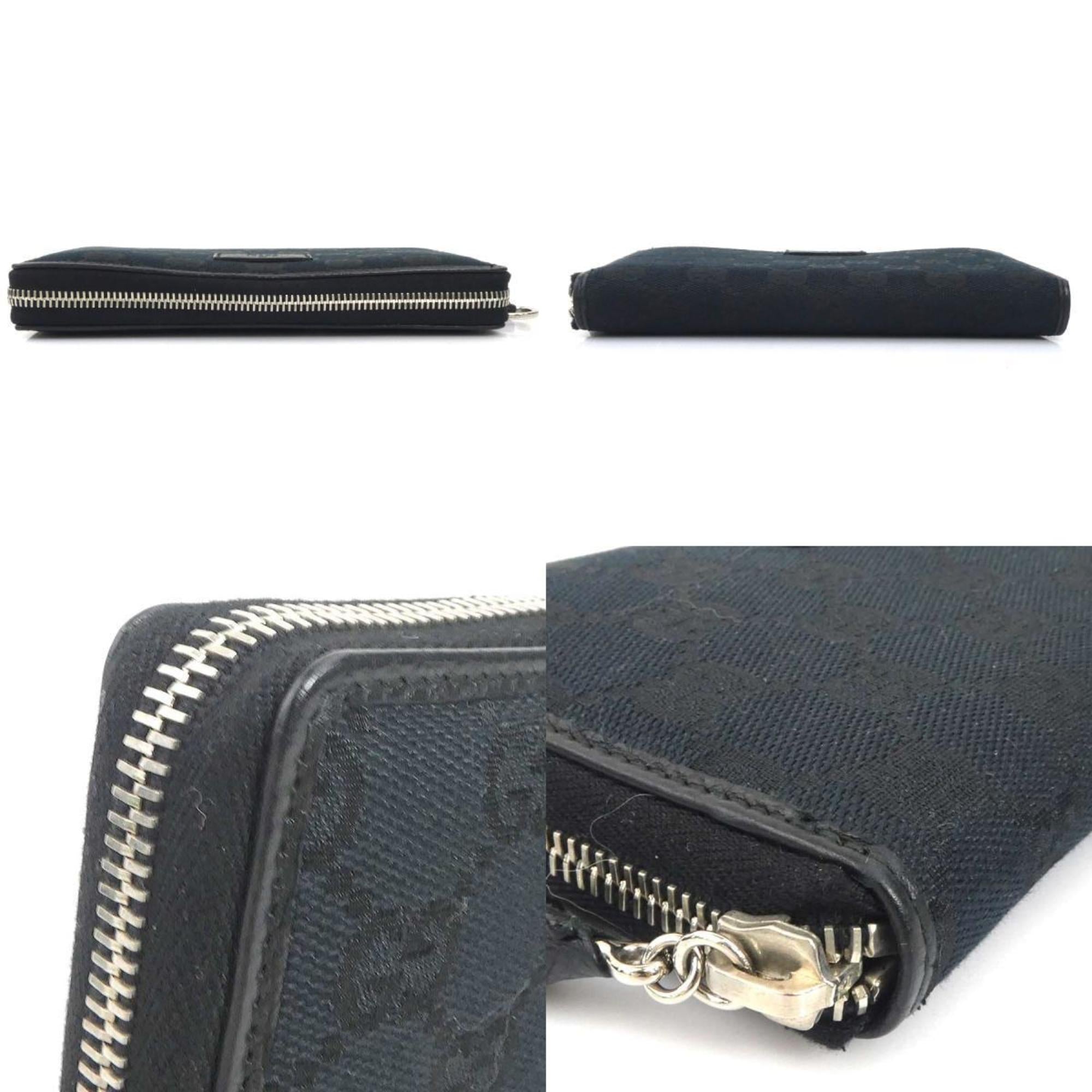 Gucci Black Gg Canvas Long Wallet (Bi-Fold) (Pre-Owned)