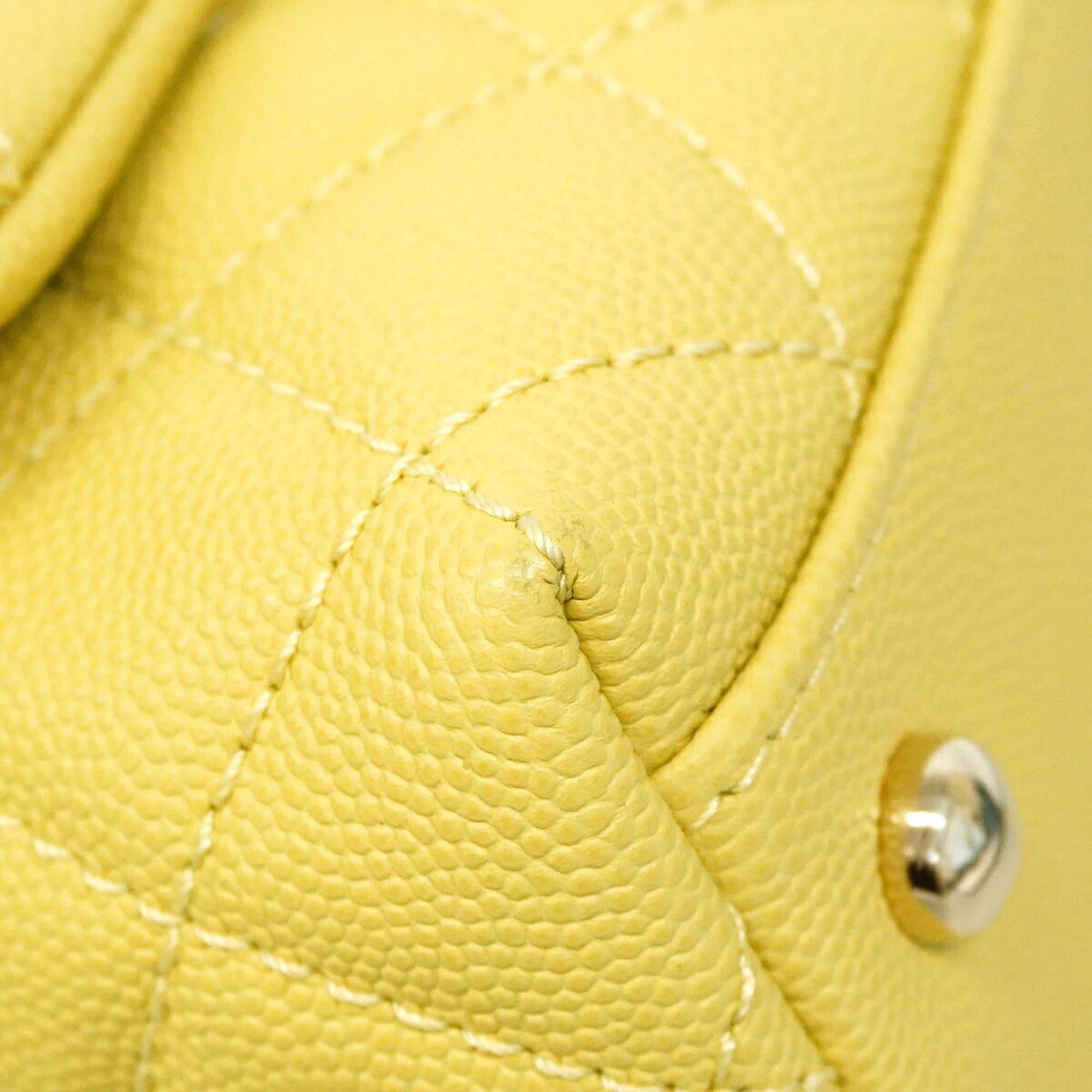 Chanel Yellow Grained Calfskin Handbag (Pre-Owned)