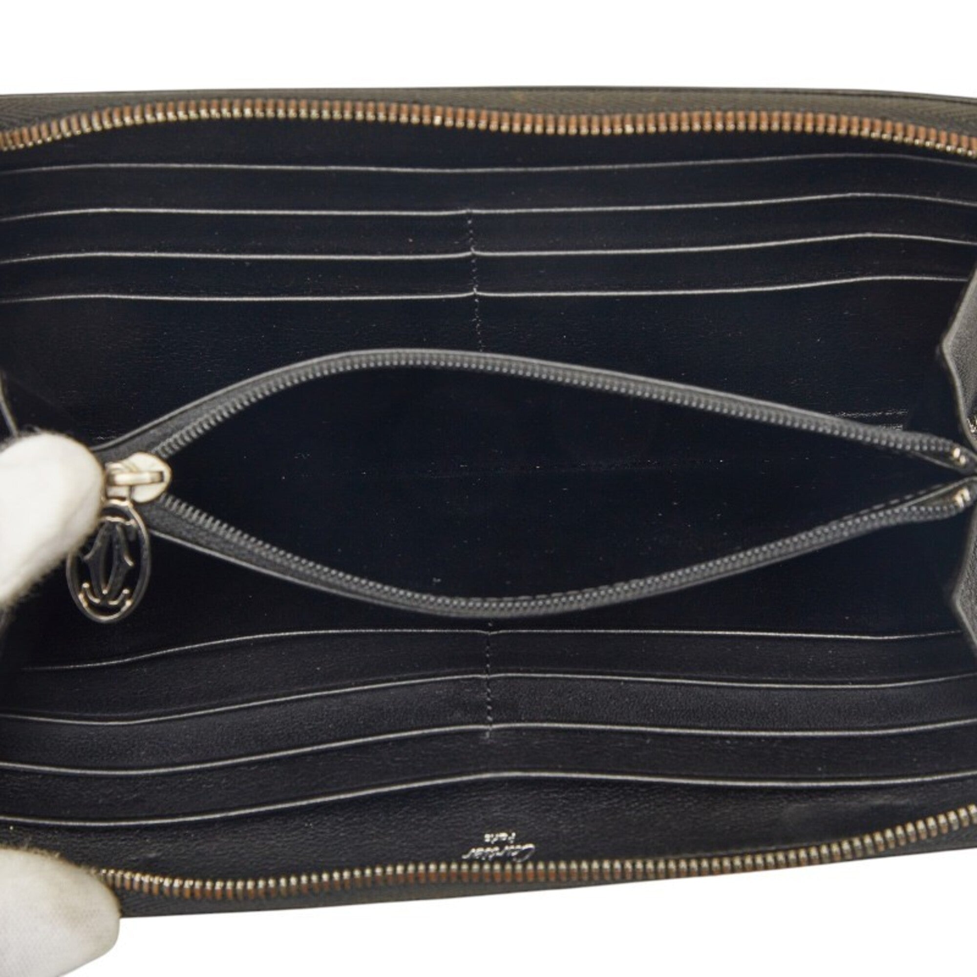 Cartier Black Patent Leather Long Wallet (Bi-Fold) (Pre-Owned)