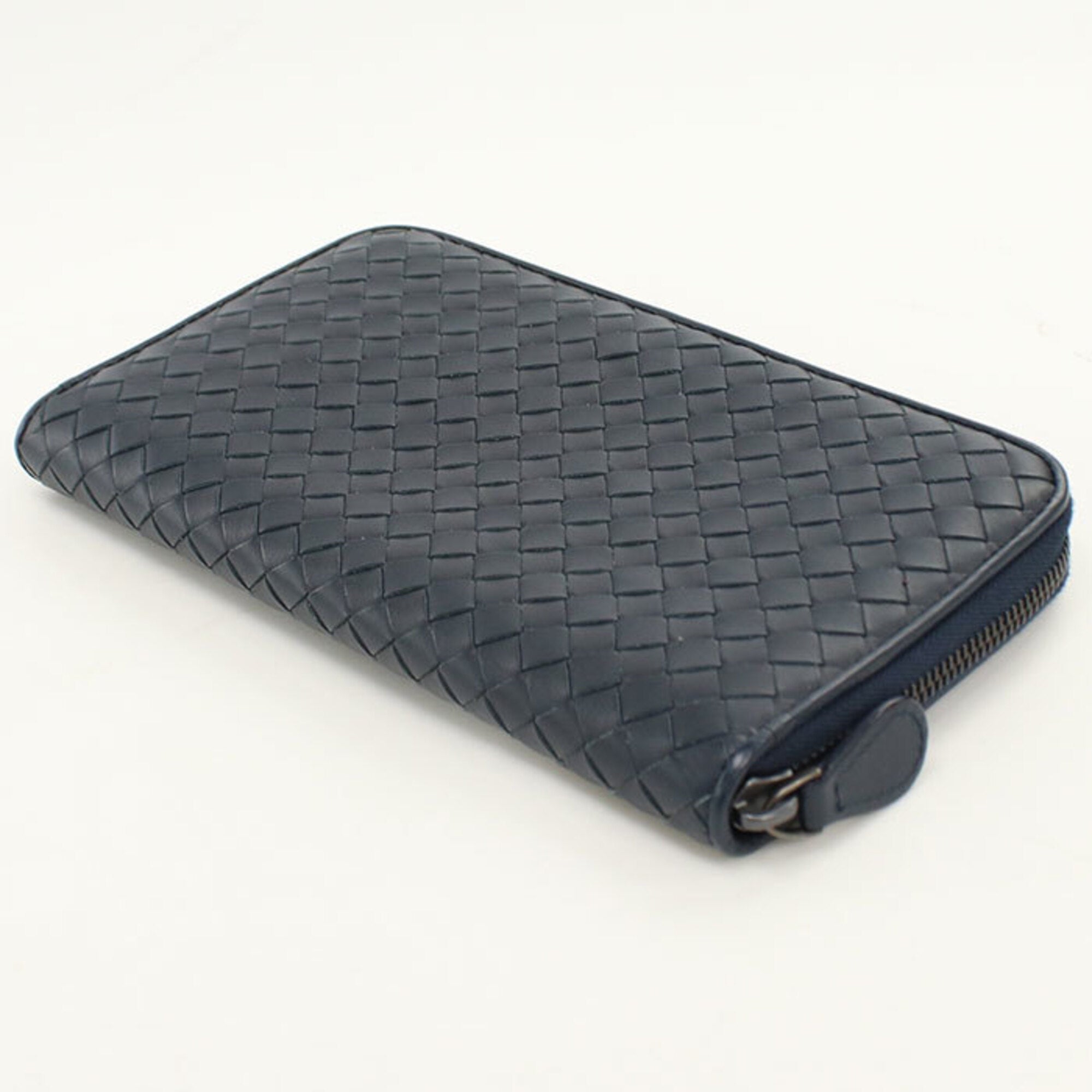Bottega Veneta Navy Leather Long Wallet (Bi-Fold) (Pre-Owned)