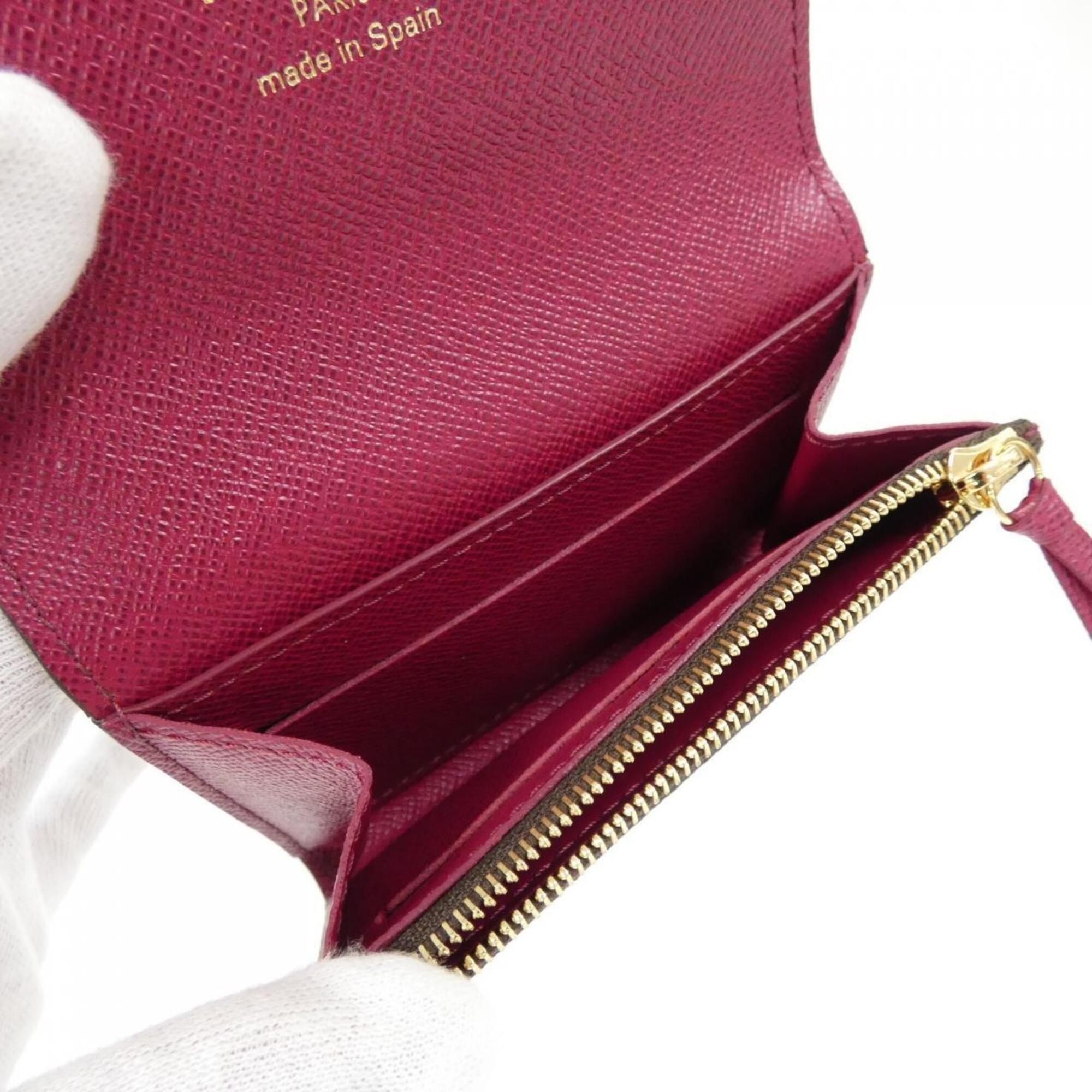 Louis Vuitton Fuchsia Marron Coated Canvas Coin Purse/Coin Case (Pre-Owned)