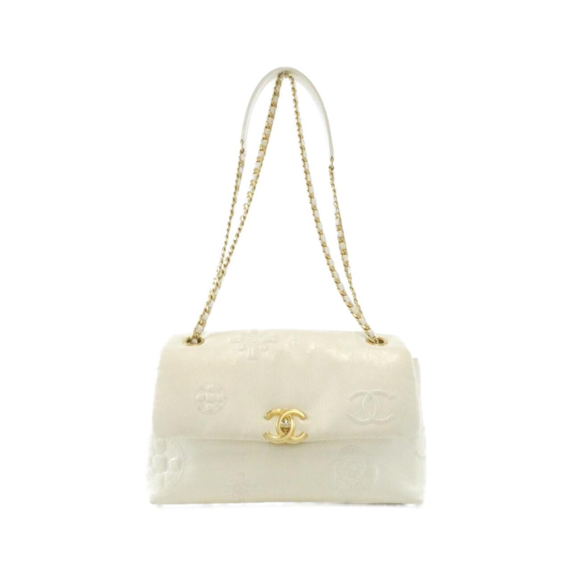 Chanel White Leather Shoulder Bag (Pre-Owned)