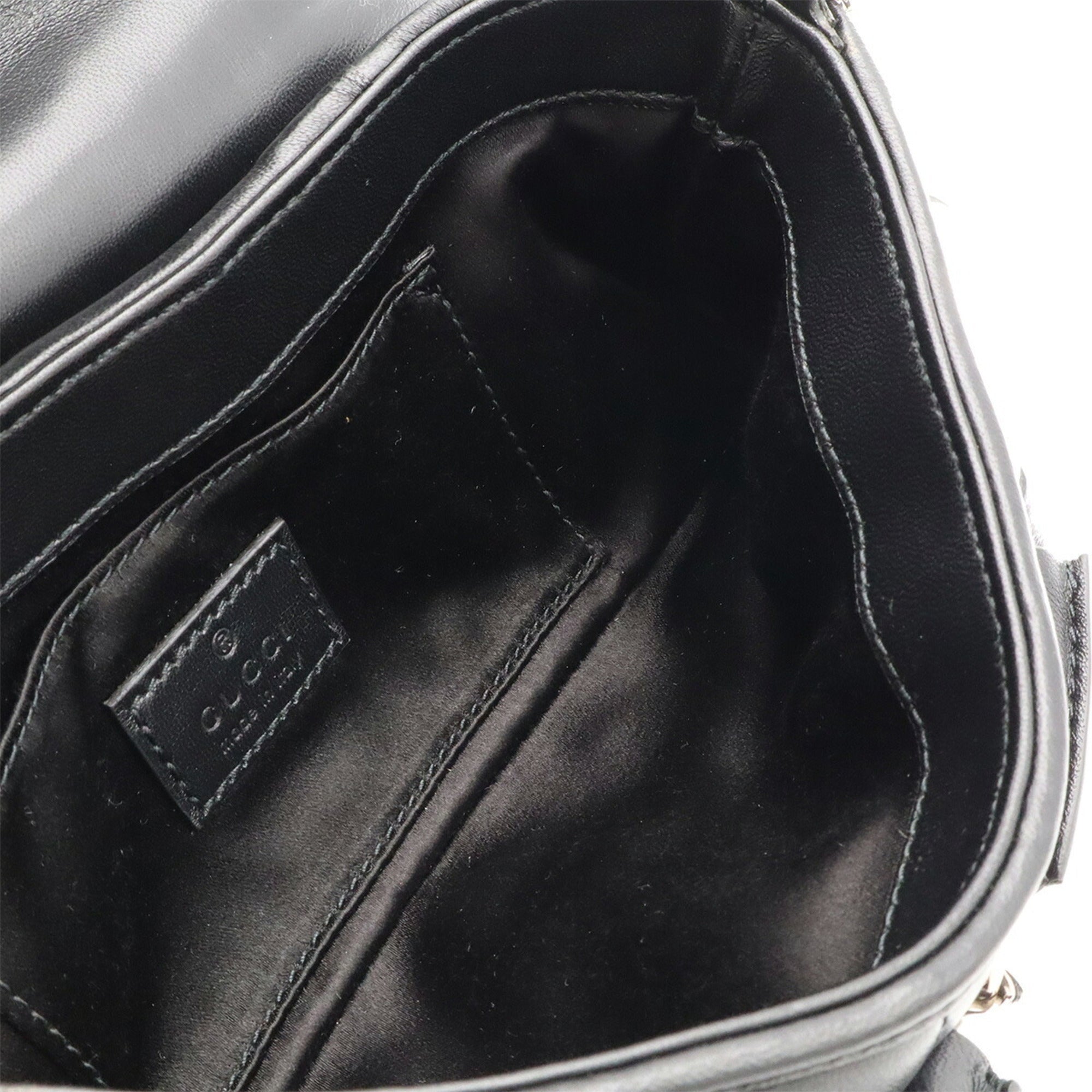 Gucci Horsebit Black Leather Handbag Shoulder Bag (Pre-Owned)