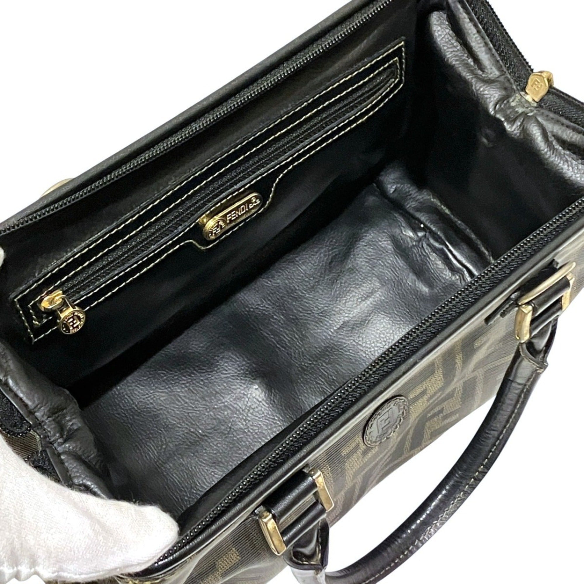 Fendi Brown Zucca Boston Bag (Pre-Owned)