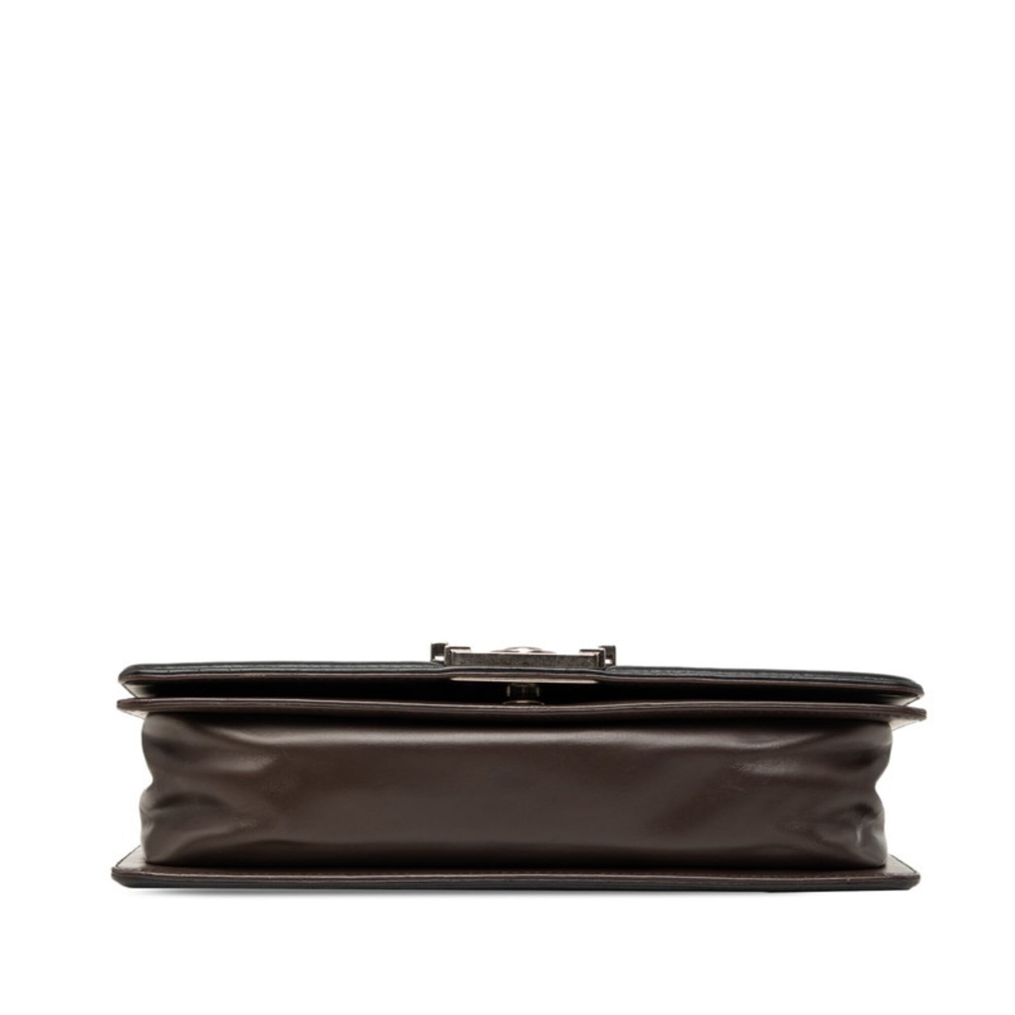 Chanel Black Brown Leather Shoulder Bag (Pre-Owned)