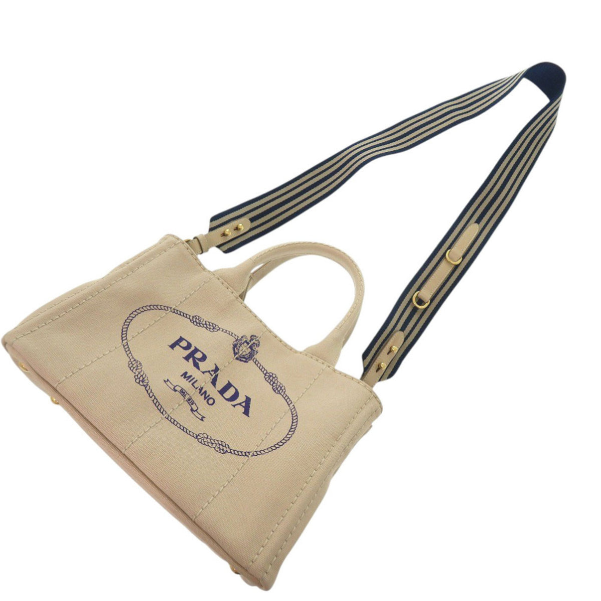 Prada Beige Canvas Tote Bag (Pre-Owned)