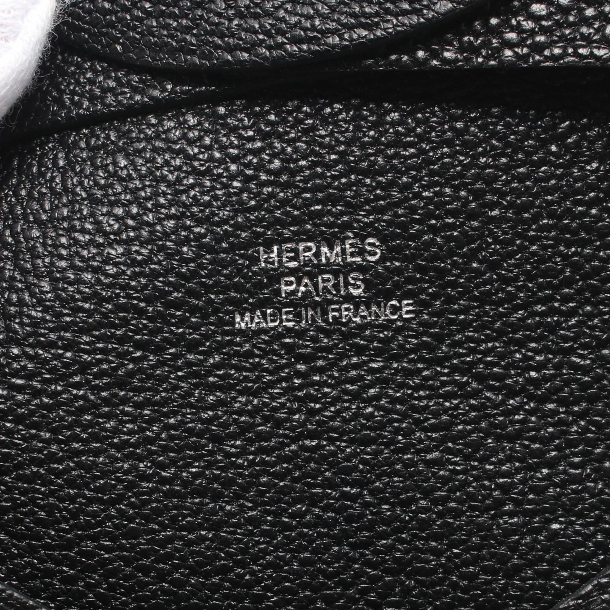 Hermes Black Chevre Leather Coin Purse/Coin Case (Pre-Owned)