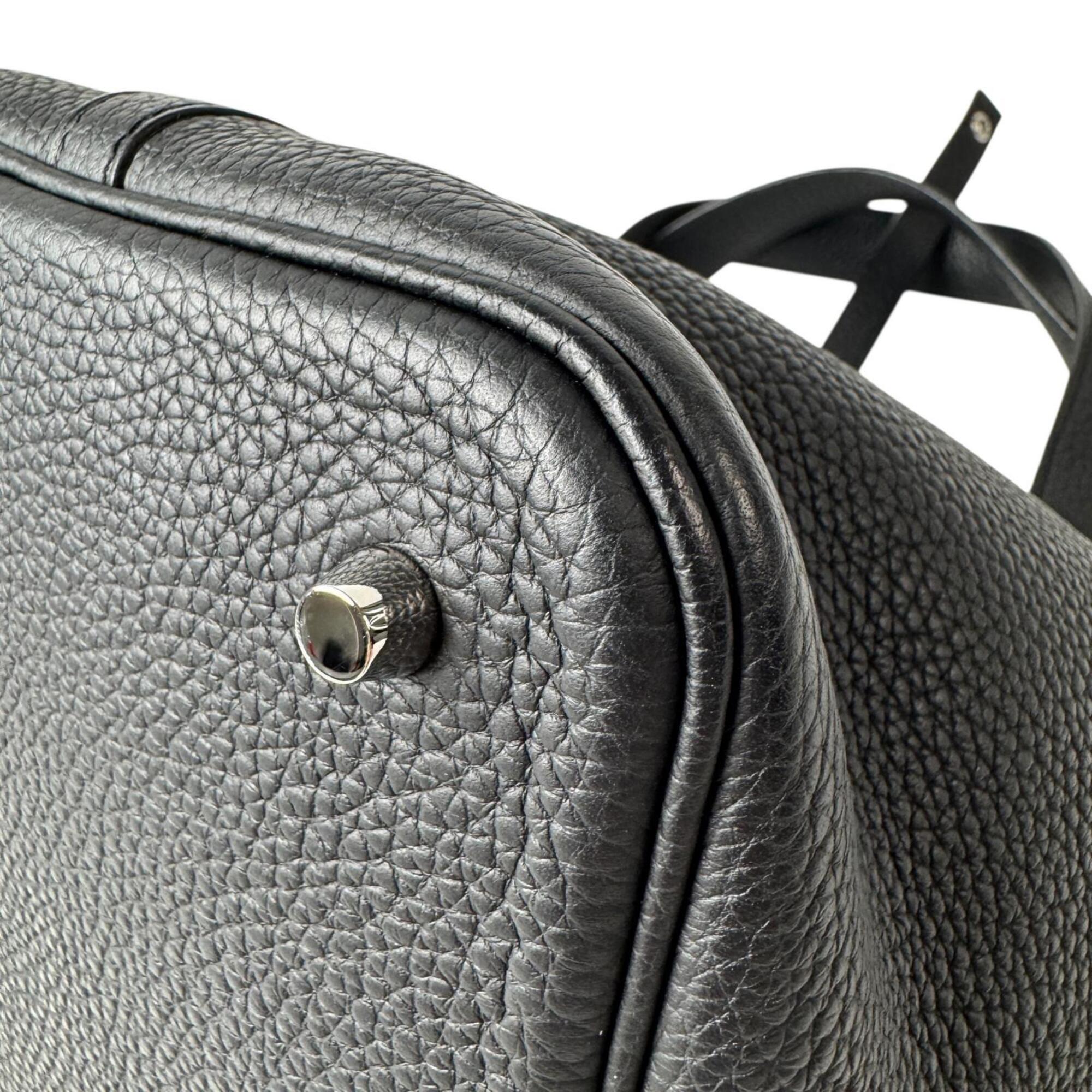 Hermes Noir Taurillon Clemence Leather Handbag (Pre-Owned)