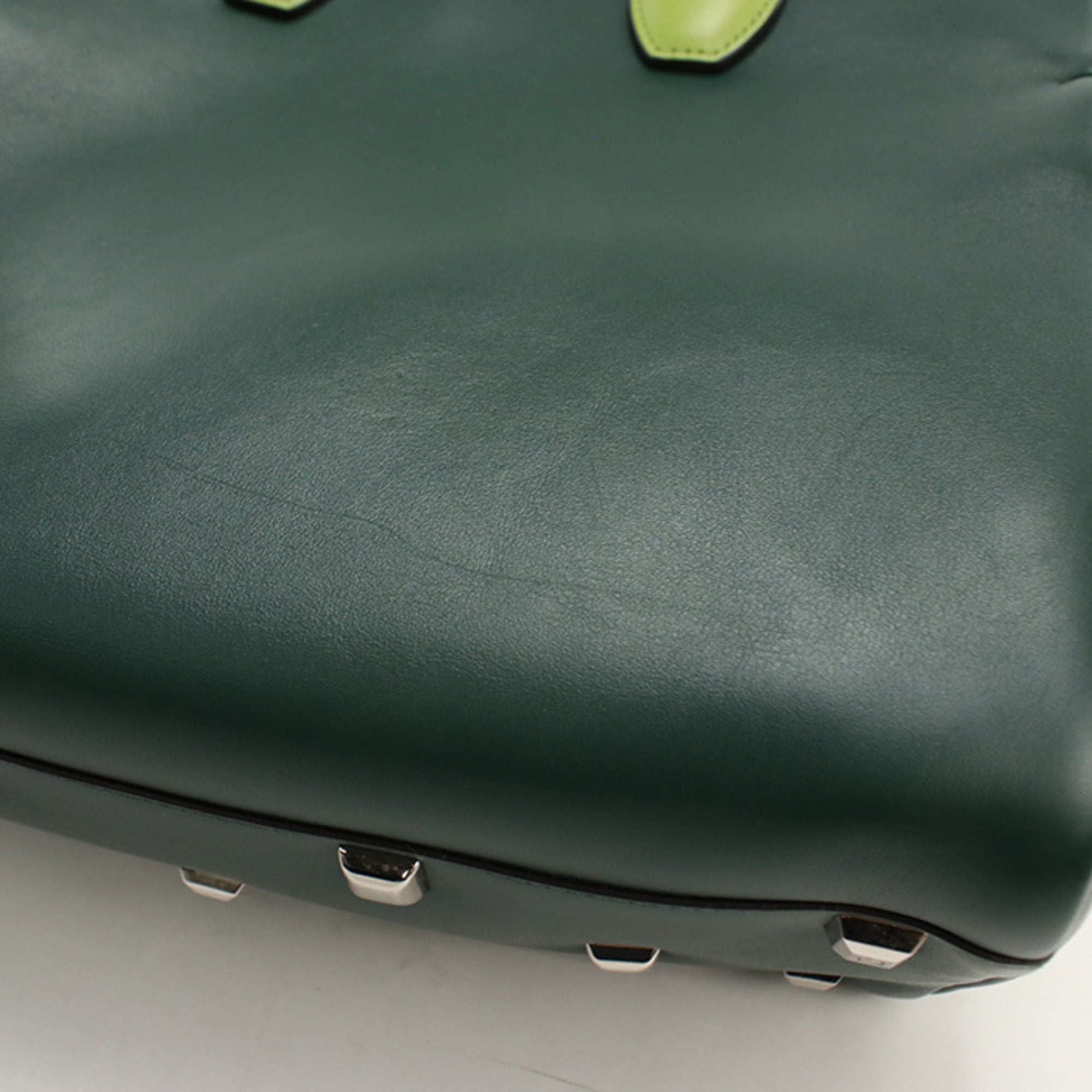 Salvatore Ferragamo Green Leather Tote Bag (Pre-Owned)