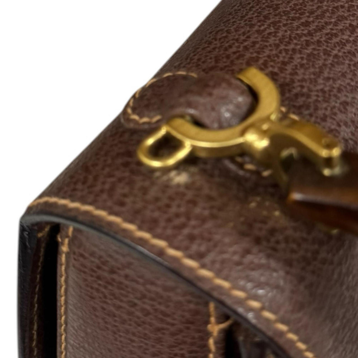 Gucci Bamboo Brown Bamboo Leather Shoulder Bag (Pre-Owned)