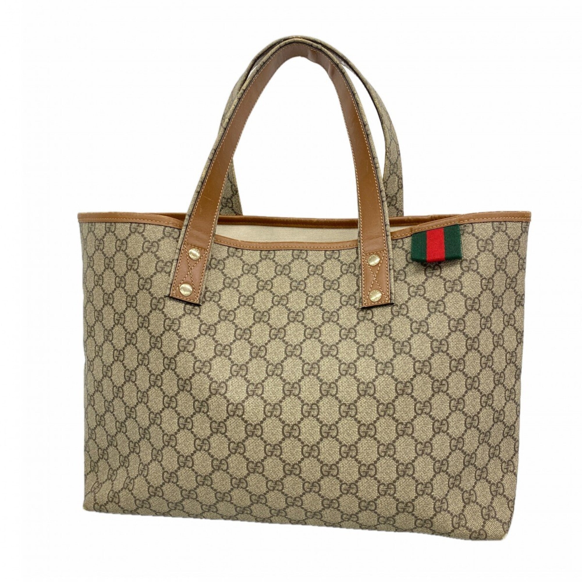 Gucci Beige Brown Pvc Tote Bag (Pre-Owned)