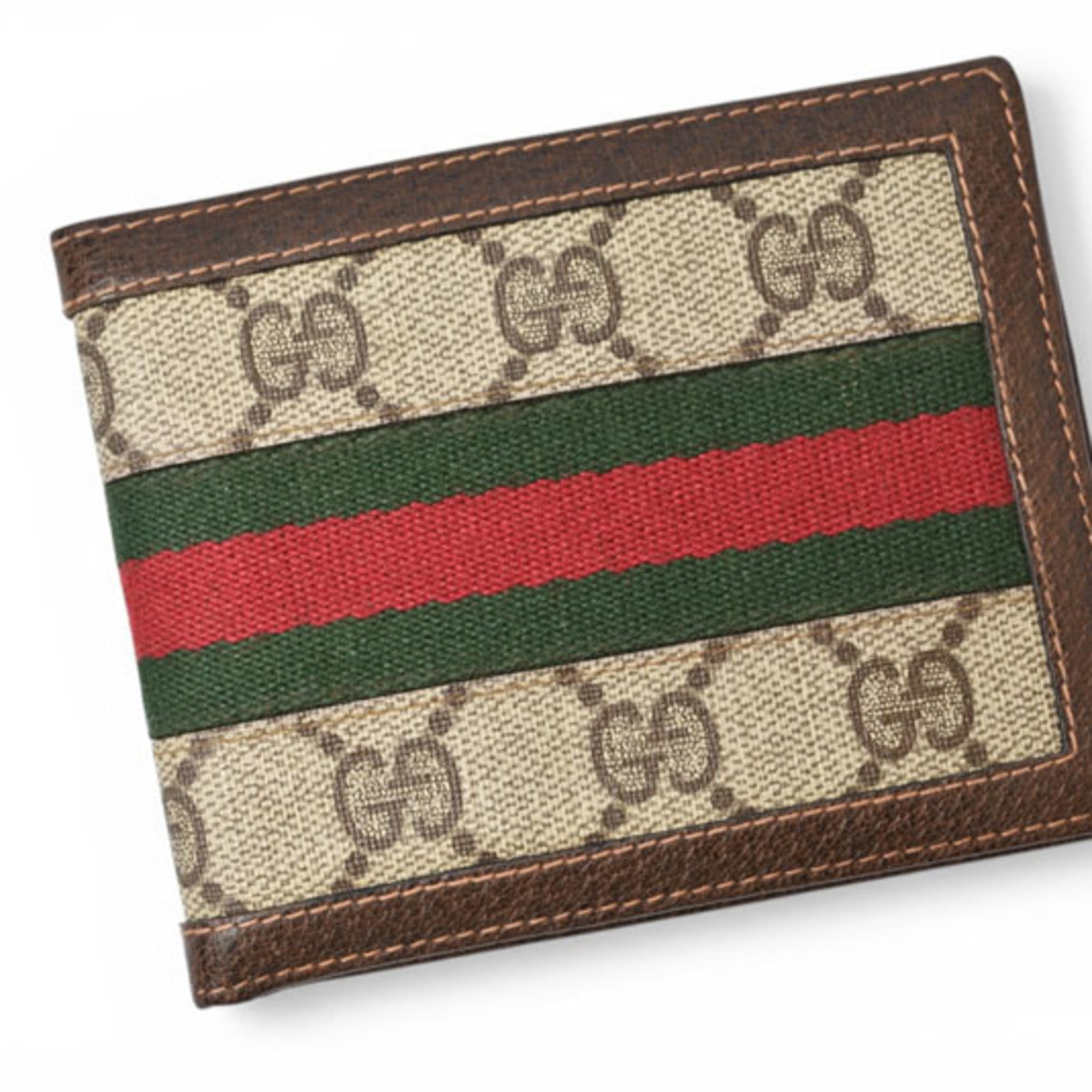 Gucci Black Brown Green Red Color Gg Plus Wallet (Bi-Fold) (Pre-Owned)