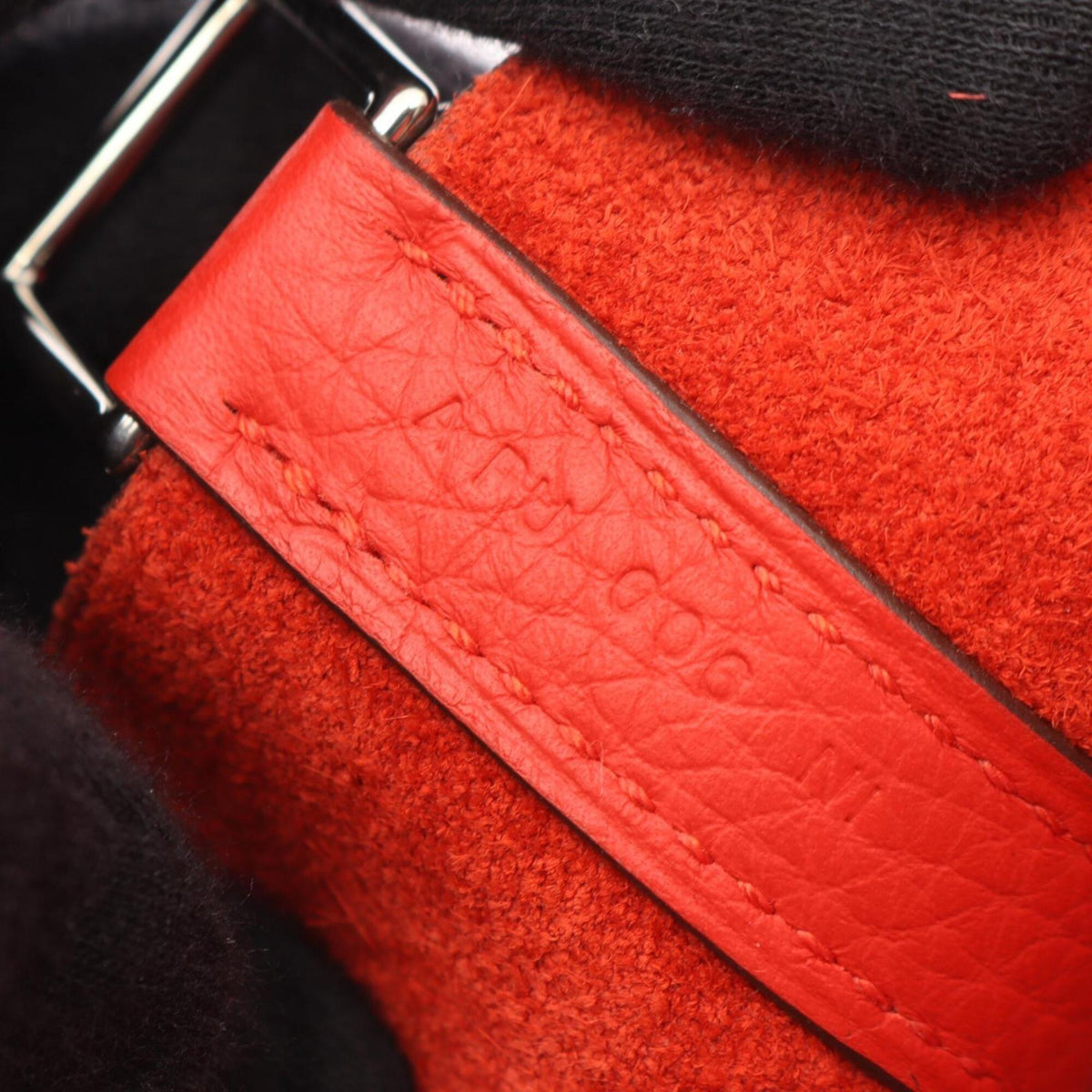 Hermes Picotin Red Color Taurillon Clemence Leather Handbag (Pre-Owned)