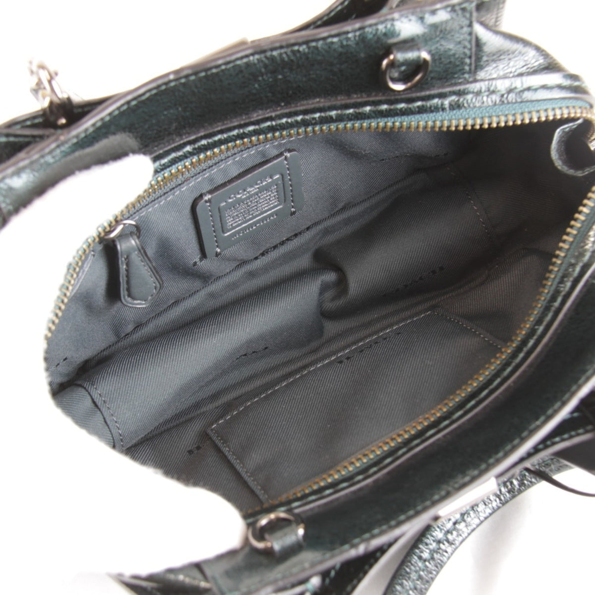 Coach Green Leather Handbag Shoulder Bag (Pre-Owned)