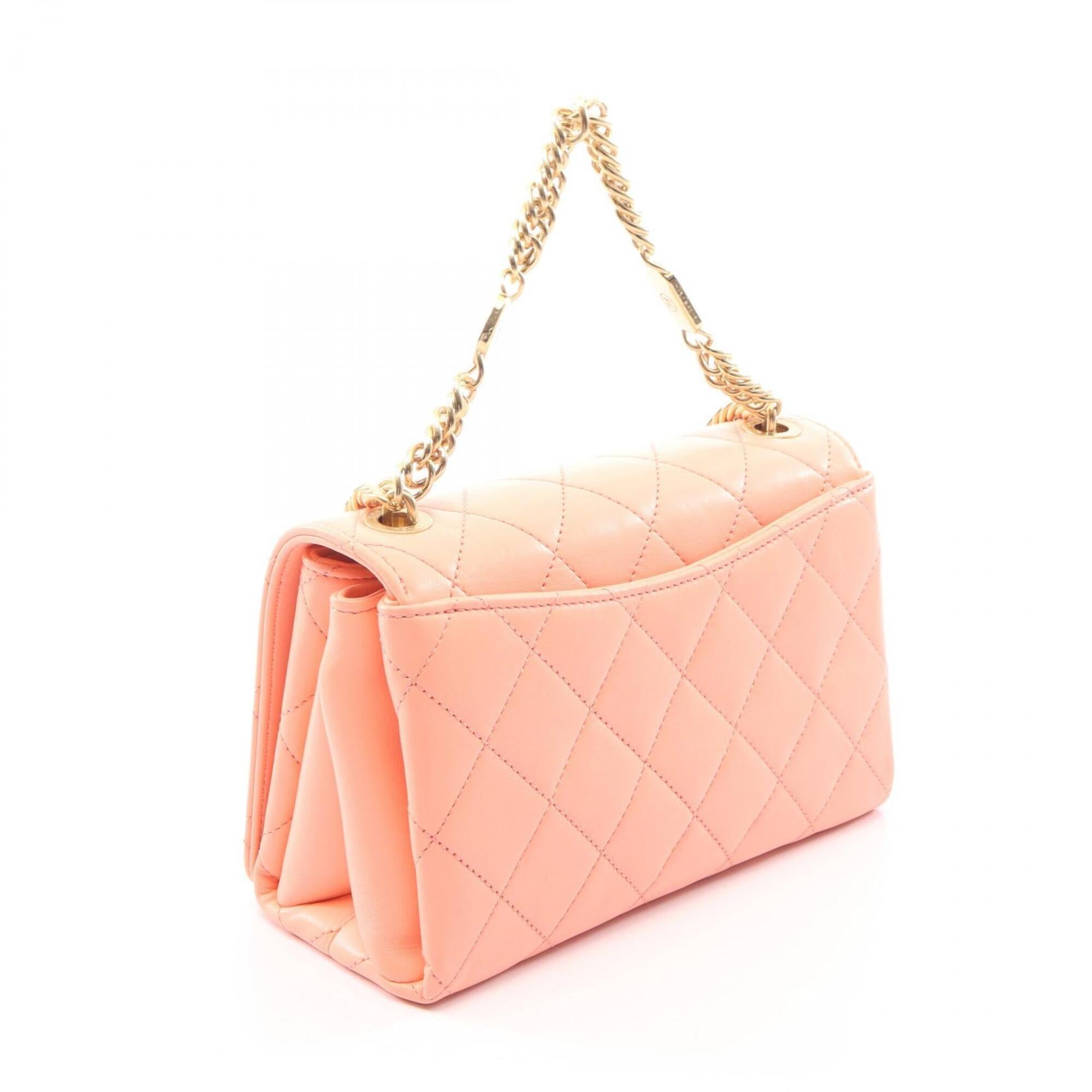 Chanel Orange Leather Handbag Shoulder Bag (Pre-Owned)