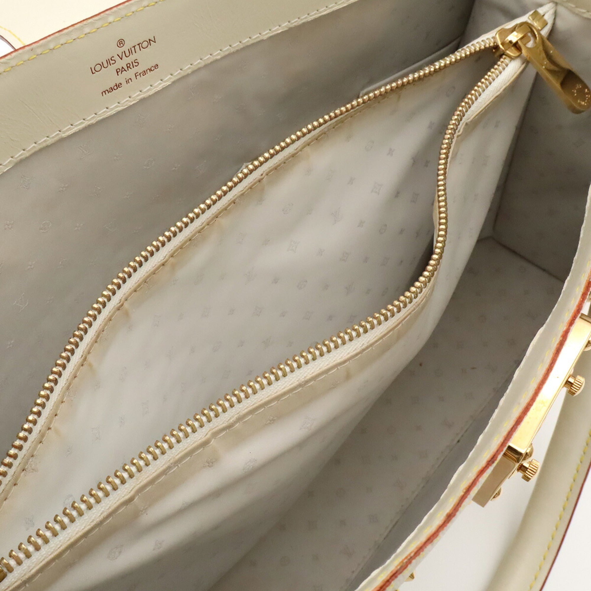 Louis Vuitton Blanc White Suhali Leather Handbag Tote Bag (Pre-Owned)